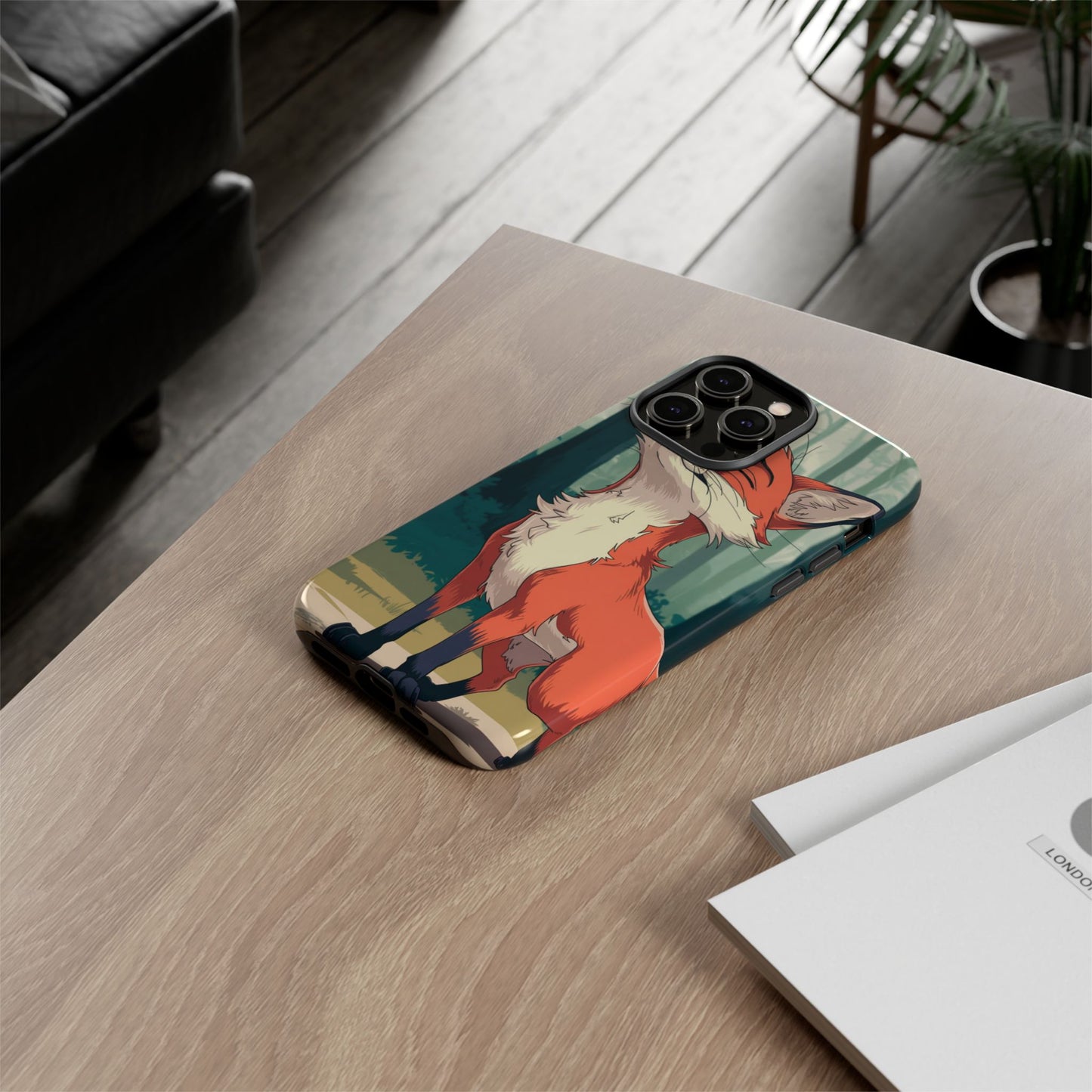 Fox Anime Tough Case – Premium Protection & Stunning Design for iPhone & Samsung, artistic anime fox print design case