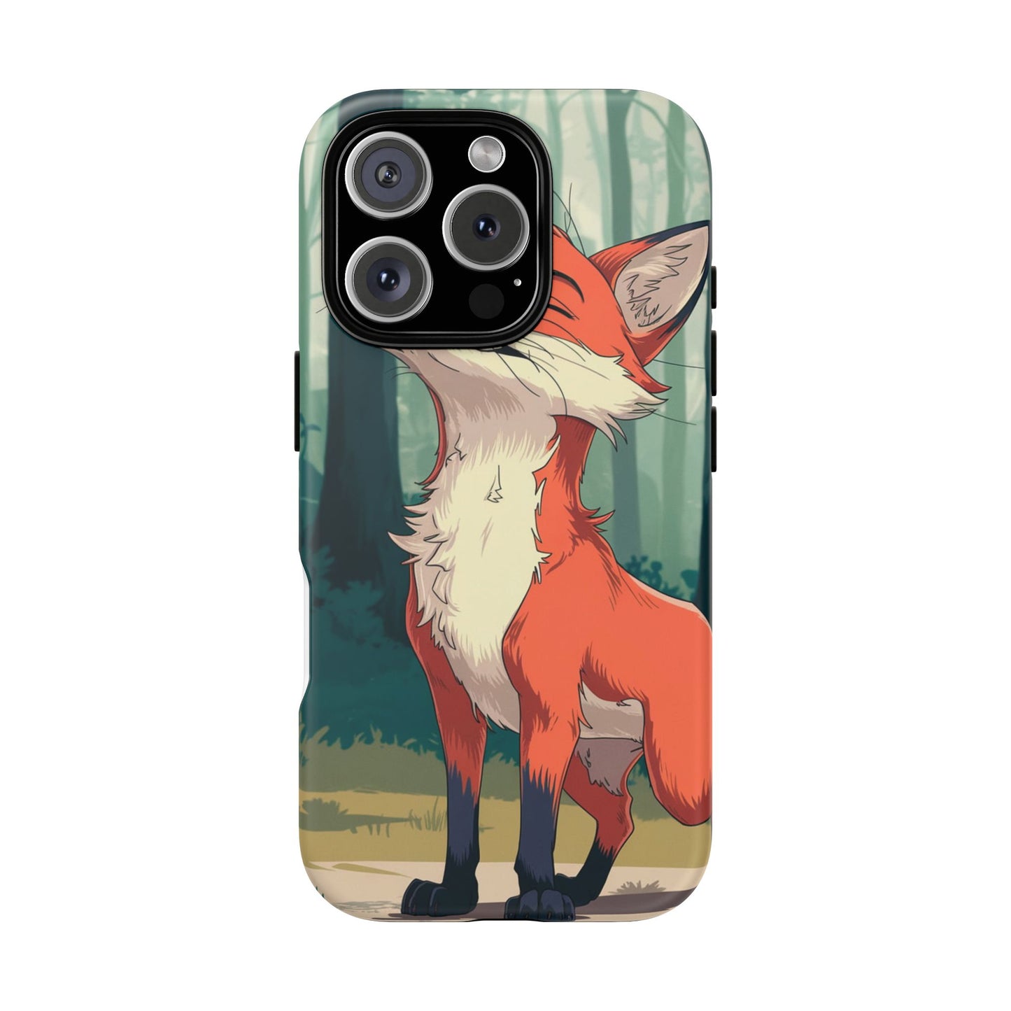 Fox Anime Tough Case – Premium Protection & Stunning Design for iPhone & Samsung, artistic anime fox print design case