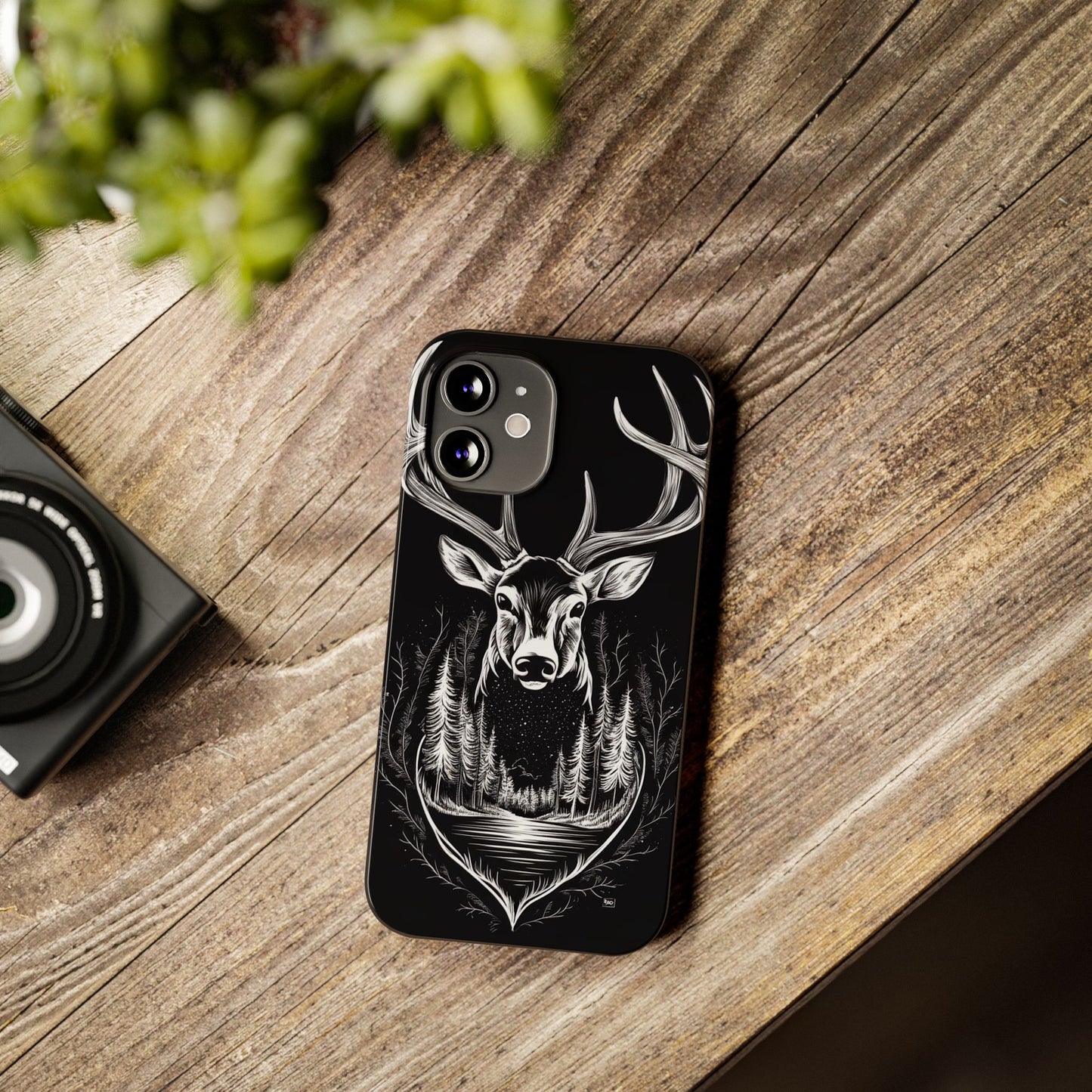 Stylish Slim iPhone Case – AI-Generated Swamp Deer Design, wildlife-themed phone cases for iPhone, wildlife enthusiast phone cases for iPhone