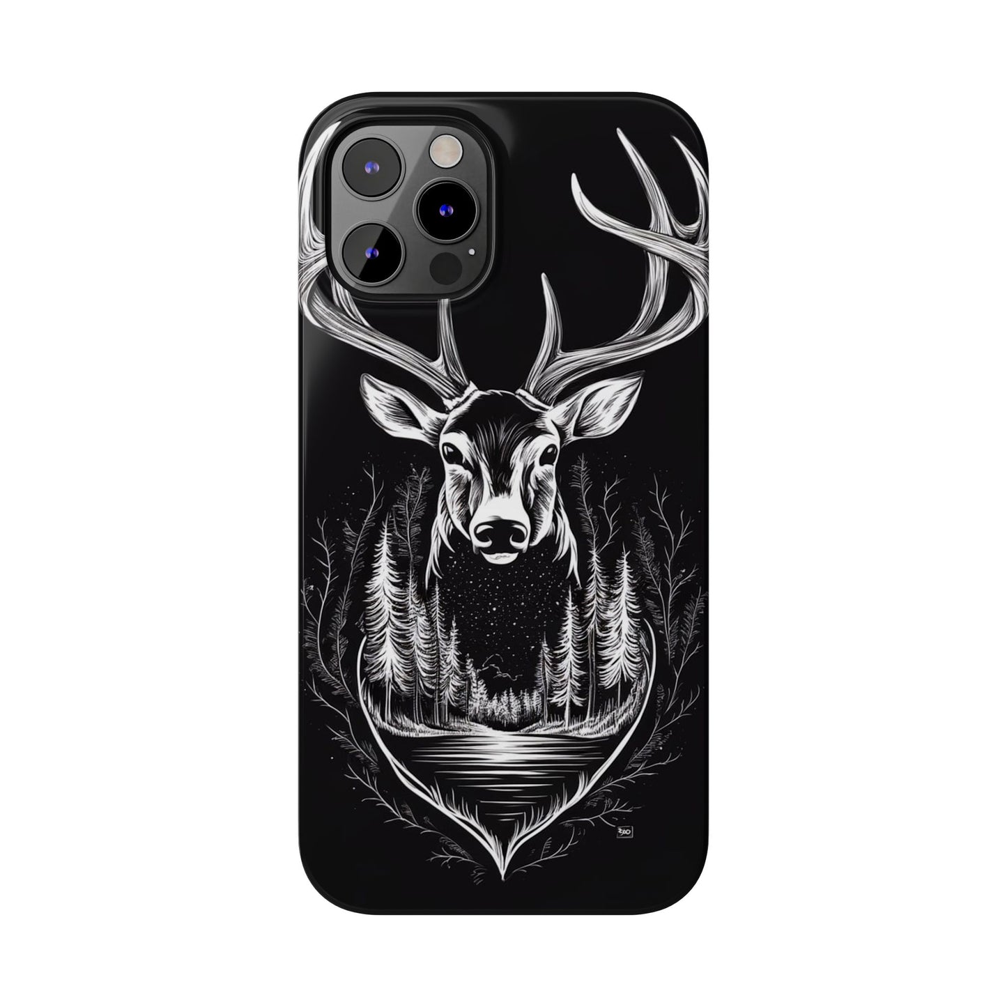 Stylish Slim iPhone Case – AI-Generated Swamp Deer Design, wildlife-themed phone cases for iPhone, wildlife enthusiast phone cases for iPhone