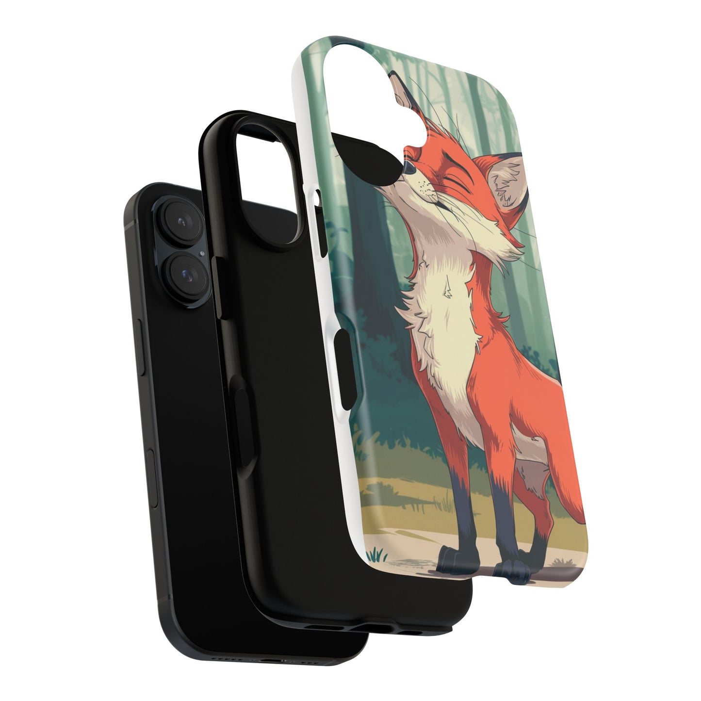 Fox Anime Tough Case – Premium Protection & Stunning Design for iPhone & Samsung, artistic anime fox print design case