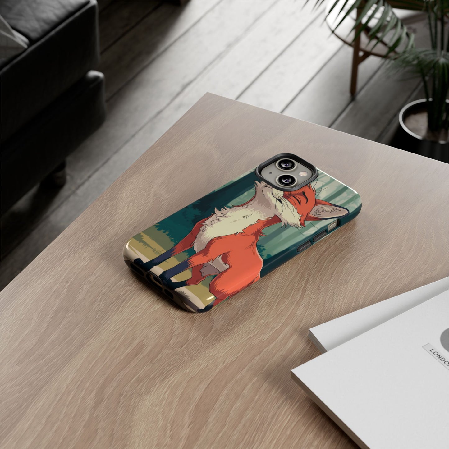 Fox Anime Tough Case – Premium Protection & Stunning Design for iPhone & Samsung, artistic anime fox print design case
