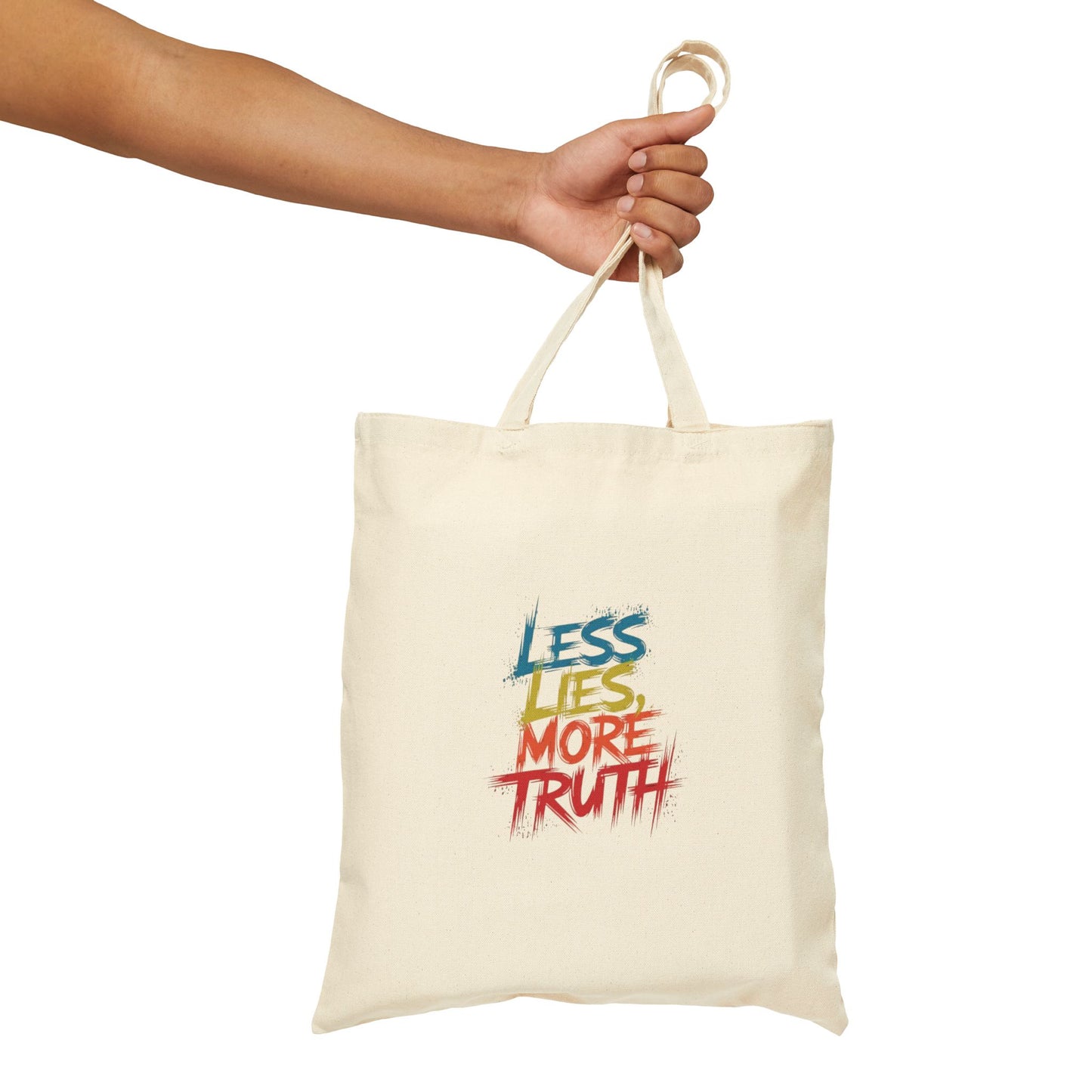 Motivational Typography Tote Bag, Cotton Canvas Tote Bag Less Lies More Truth Typography Tote Bag Design, Motivational Typography Tote Bag Design, Inspirational Tote Bag Typography Design