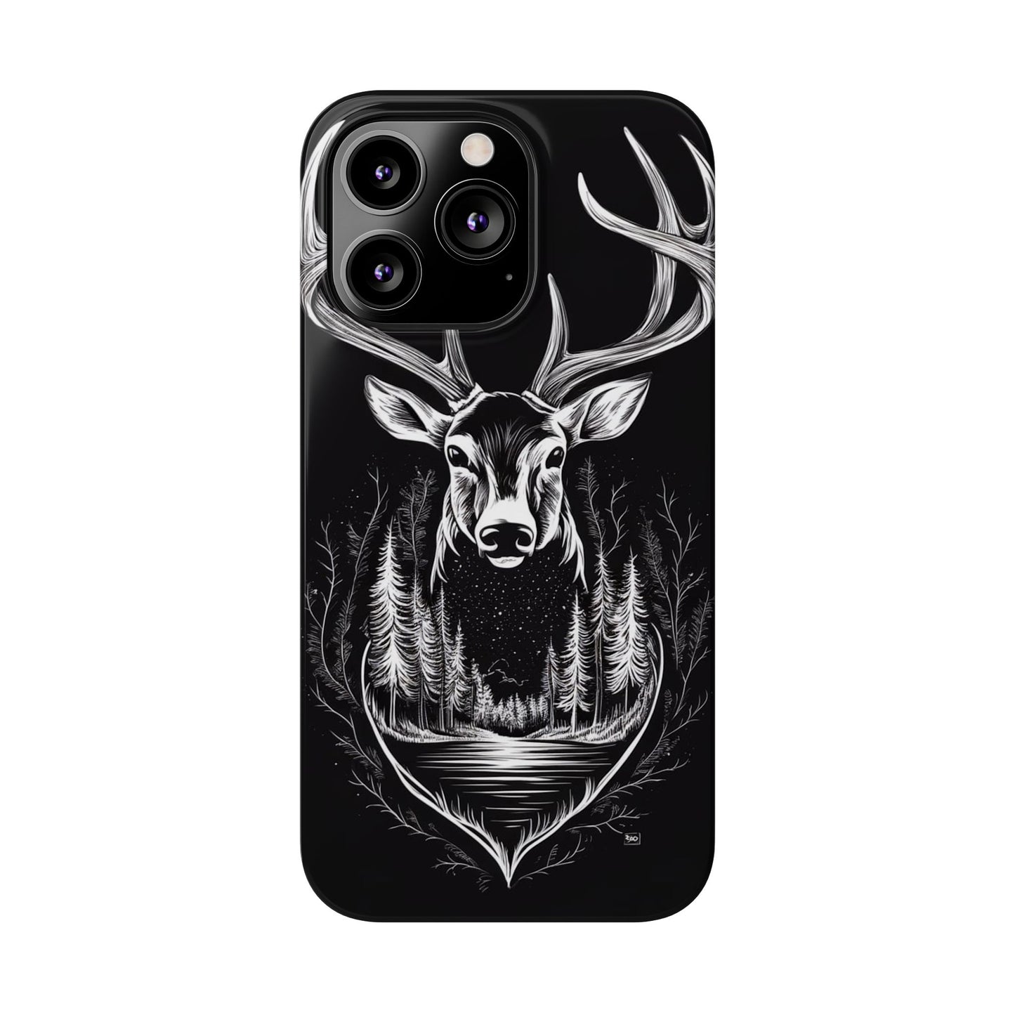 Stylish Slim iPhone Case – AI-Generated Swamp Deer Design, wildlife-themed phone cases for iPhone, wildlife enthusiast phone cases for iPhone