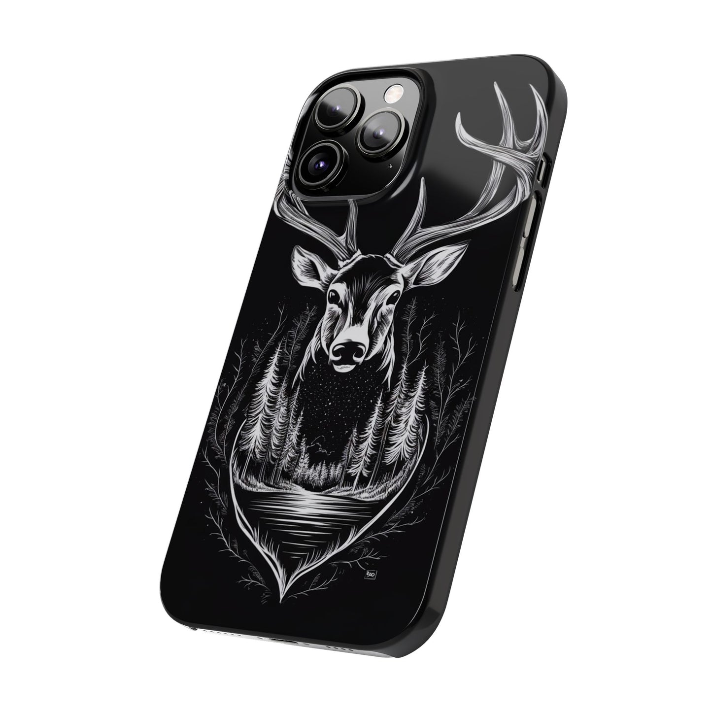 Stylish Slim iPhone Case – AI-Generated Swamp Deer Design, wildlife-themed phone cases for iPhone, wildlife enthusiast phone cases for iPhone