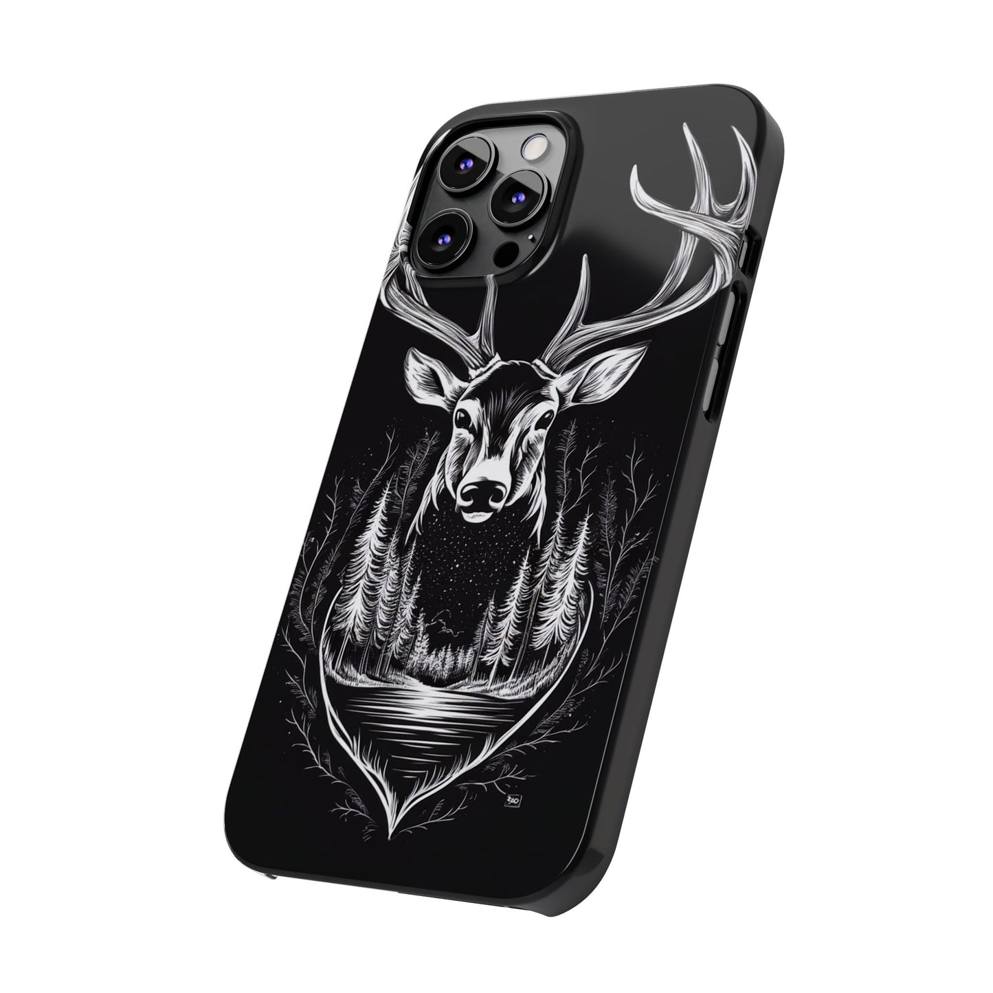 Stylish Slim iPhone Case – AI-Generated Swamp Deer Design, wildlife-themed phone cases for iPhone, wildlife enthusiast phone cases for iPhone