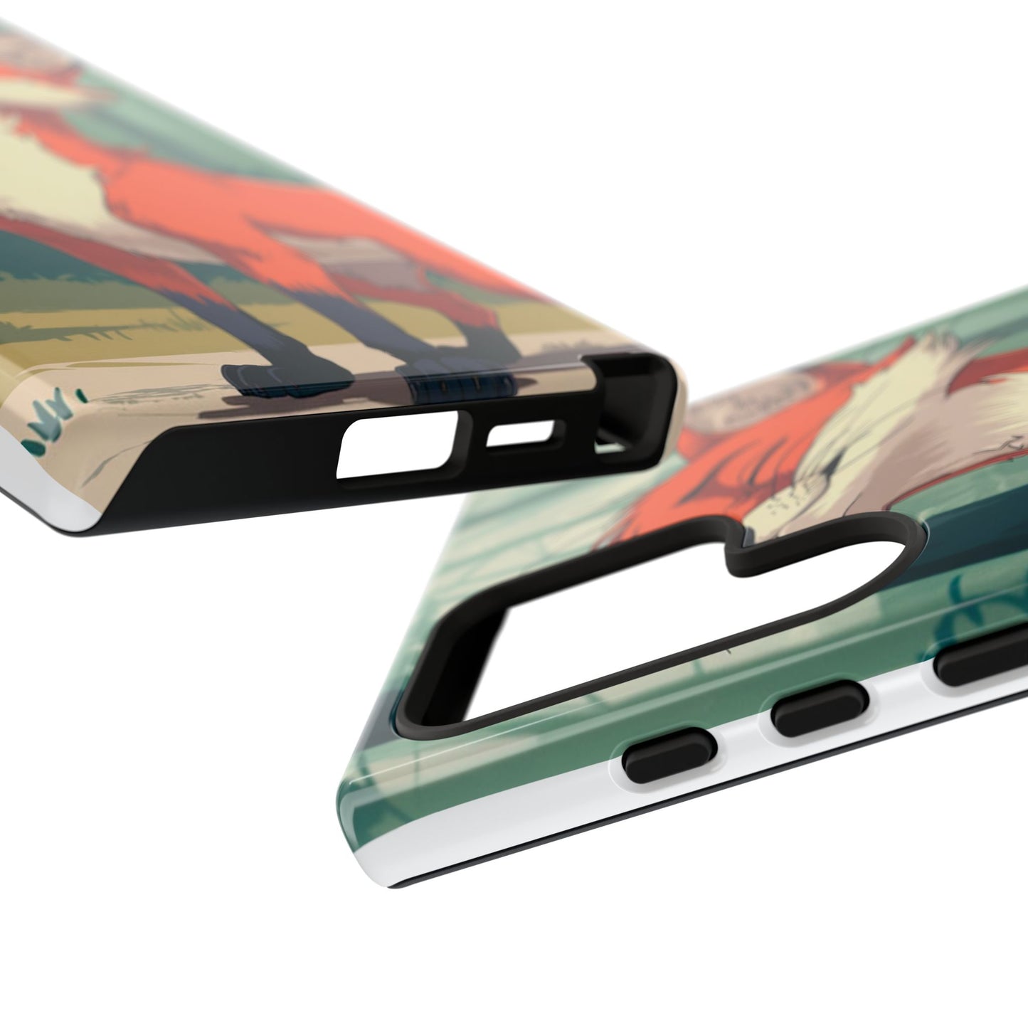 Fox Anime Tough Case – Premium Protection & Stunning Design for iPhone & Samsung, artistic anime fox print design case