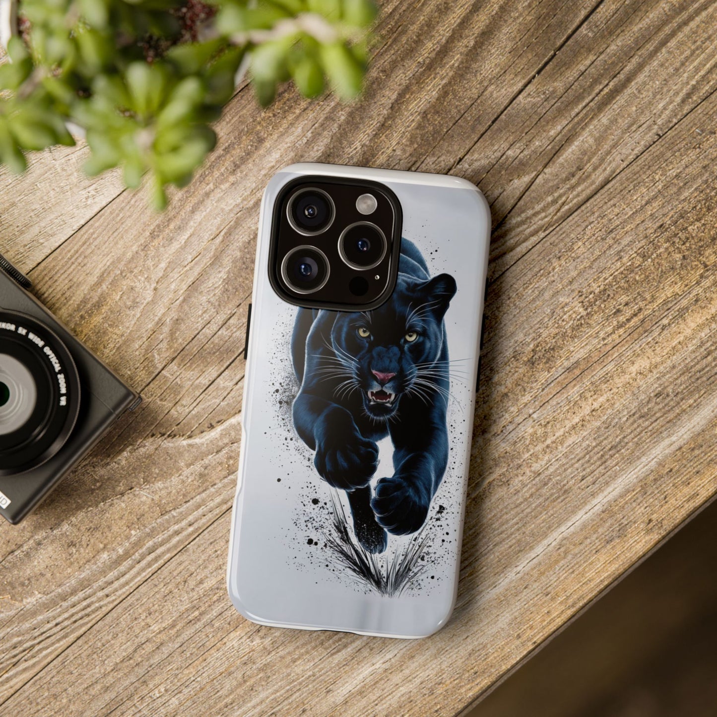 Tough Case for iPhone® – AI Black Panther Design: Bold Protection with Fierce Style, AI Black Panther Design