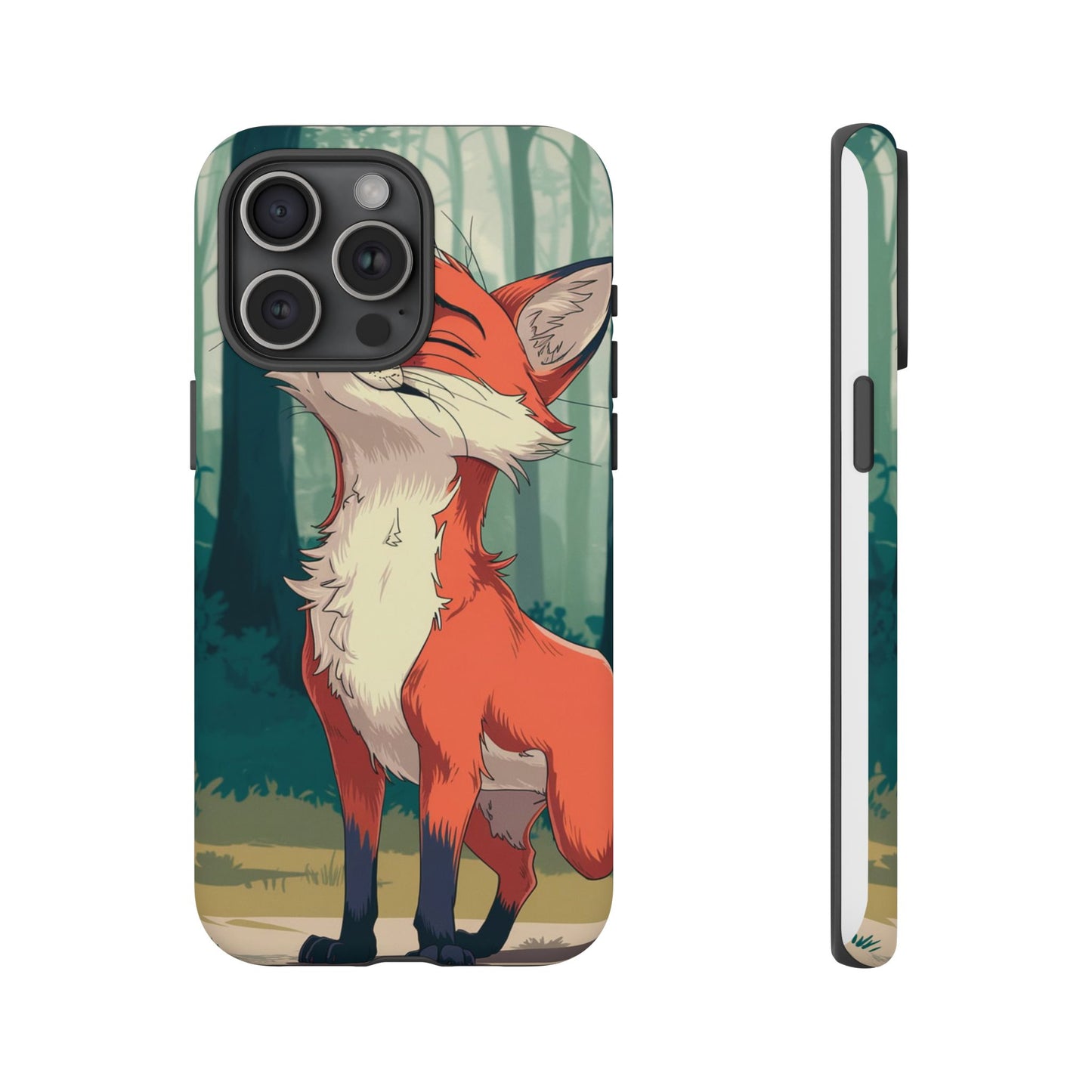 Fox Anime Tough Case – Premium Protection & Stunning Design for iPhone & Samsung, artistic anime fox print design case