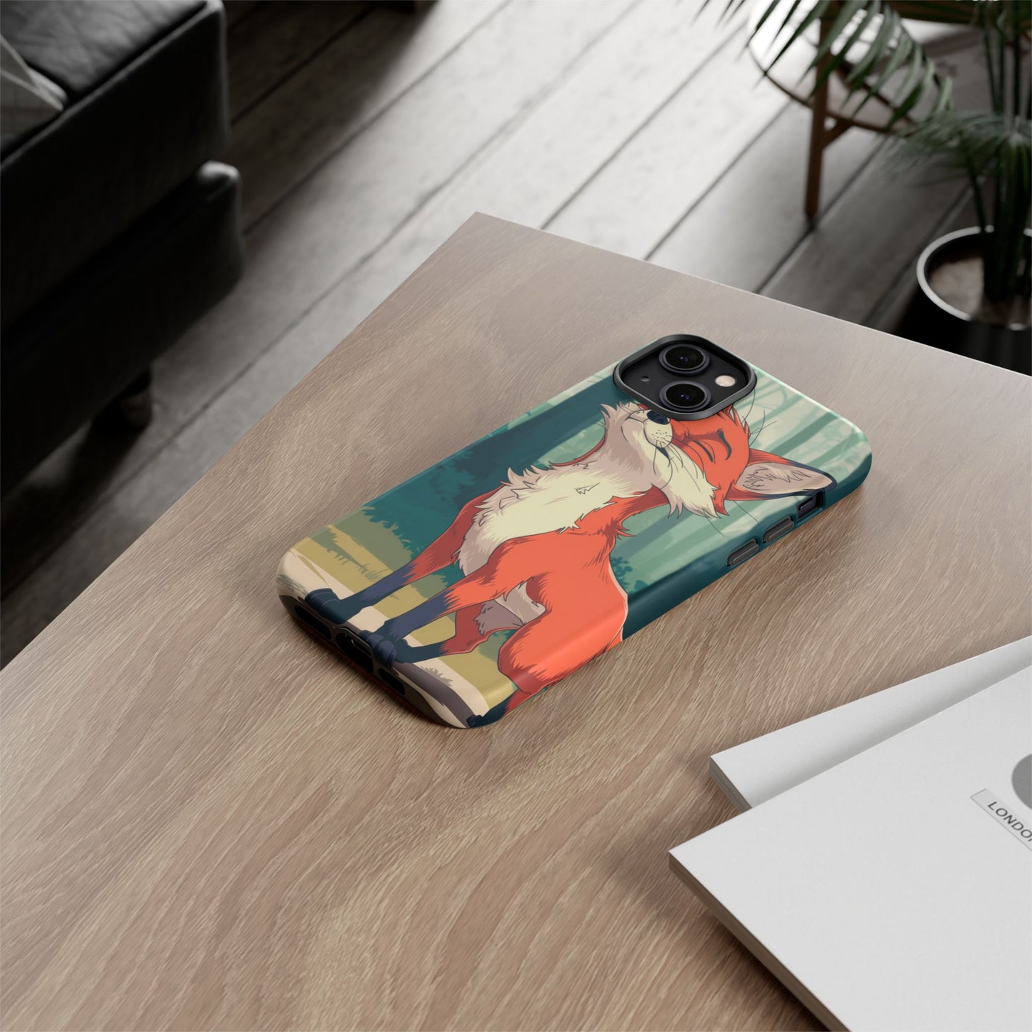 Fox Anime Tough Case – Premium Protection & Stunning Design for iPhone & Samsung, artistic anime fox print design case