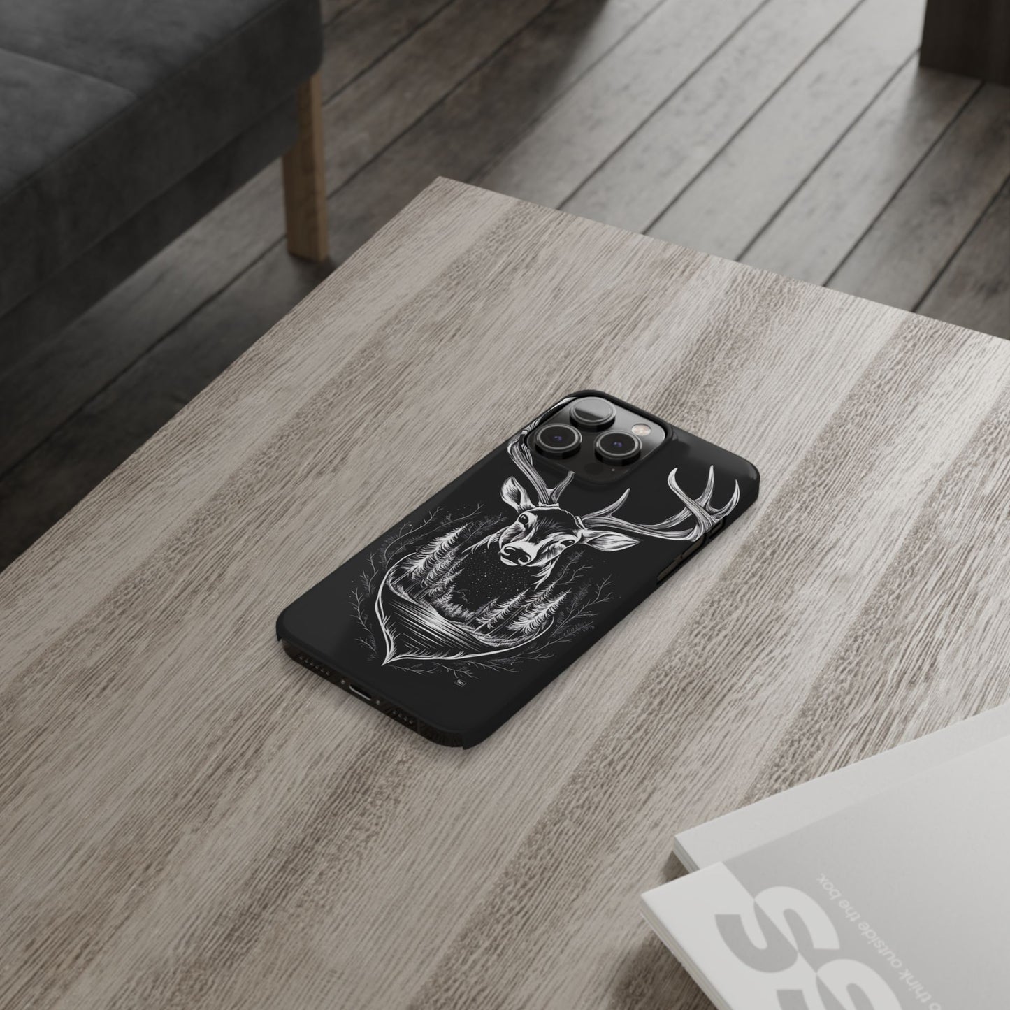 Stylish Slim iPhone Case – AI-Generated Swamp Deer Design, wildlife-themed phone cases for iPhone, wildlife enthusiast phone cases for iPhone