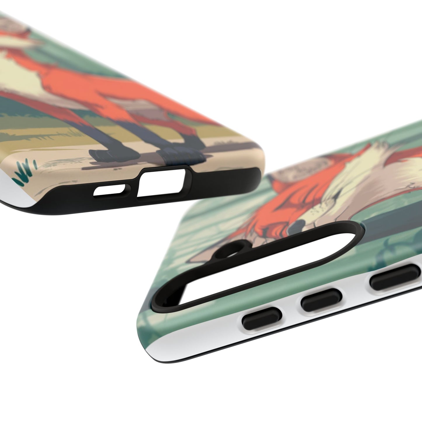 Fox Anime Tough Case – Premium Protection & Stunning Design for iPhone & Samsung, artistic anime fox print design case