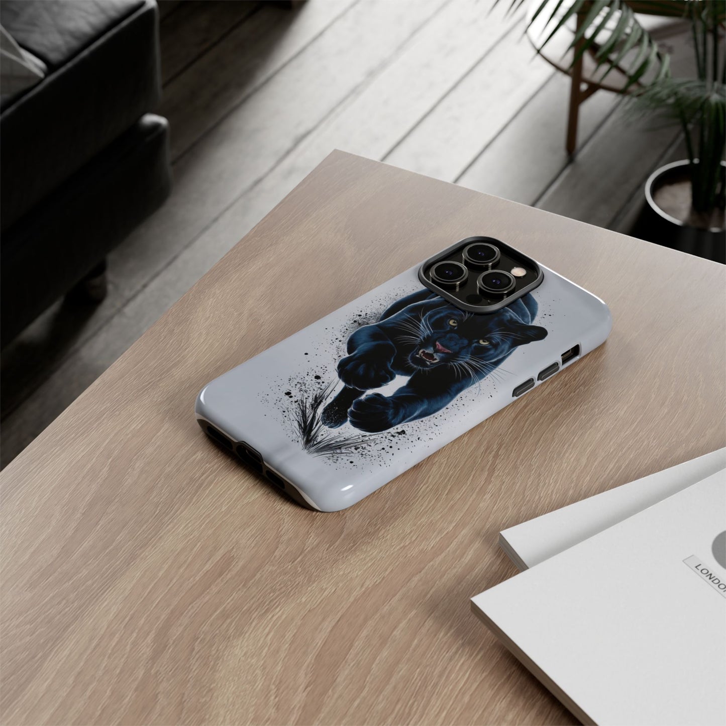 Tough Case for iPhone® – AI Black Panther Design: Bold Protection with Fierce Style, AI Black Panther Design