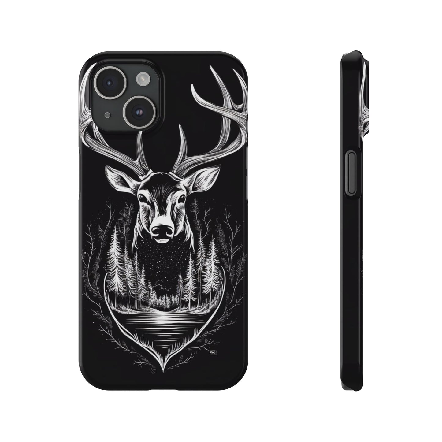 Stylish Slim iPhone Case – AI-Generated Swamp Deer Design, wildlife-themed phone cases for iPhone, wildlife enthusiast phone cases for iPhone