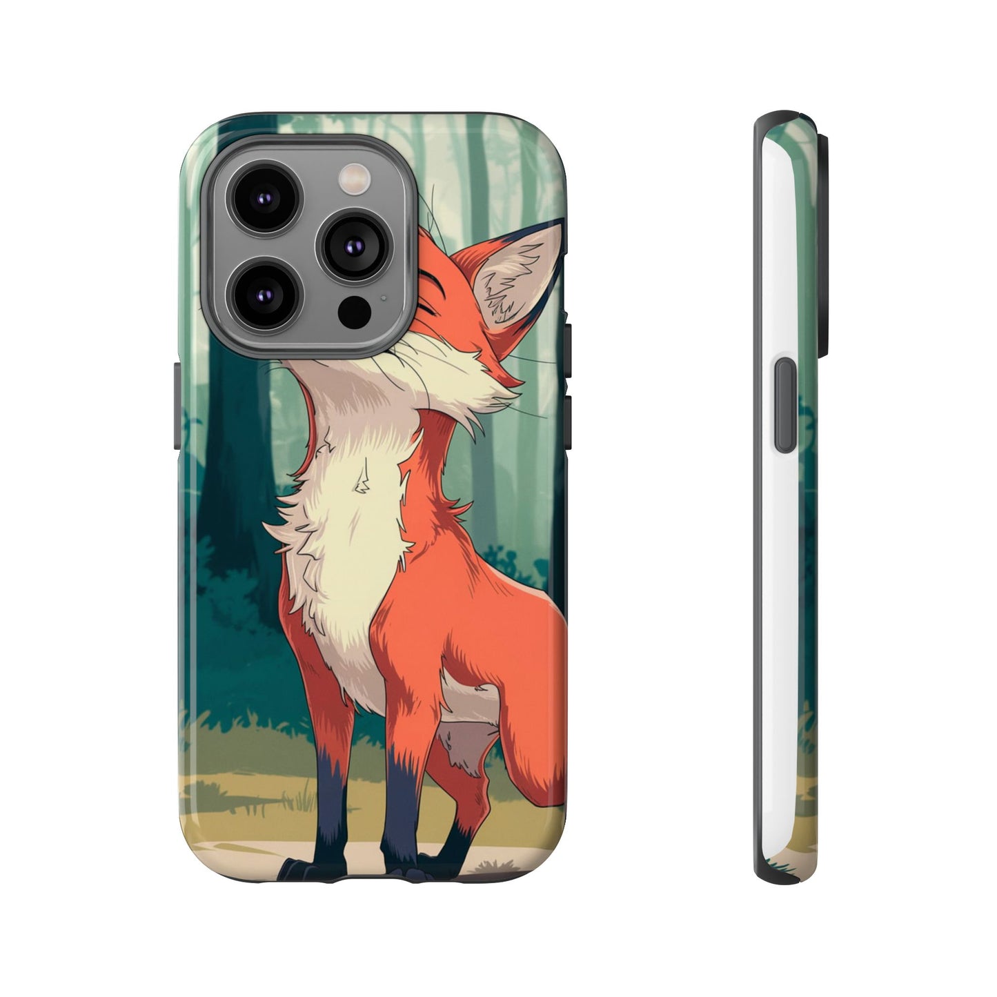Fox Anime Tough Case – Premium Protection & Stunning Design for iPhone & Samsung, artistic anime fox print design case