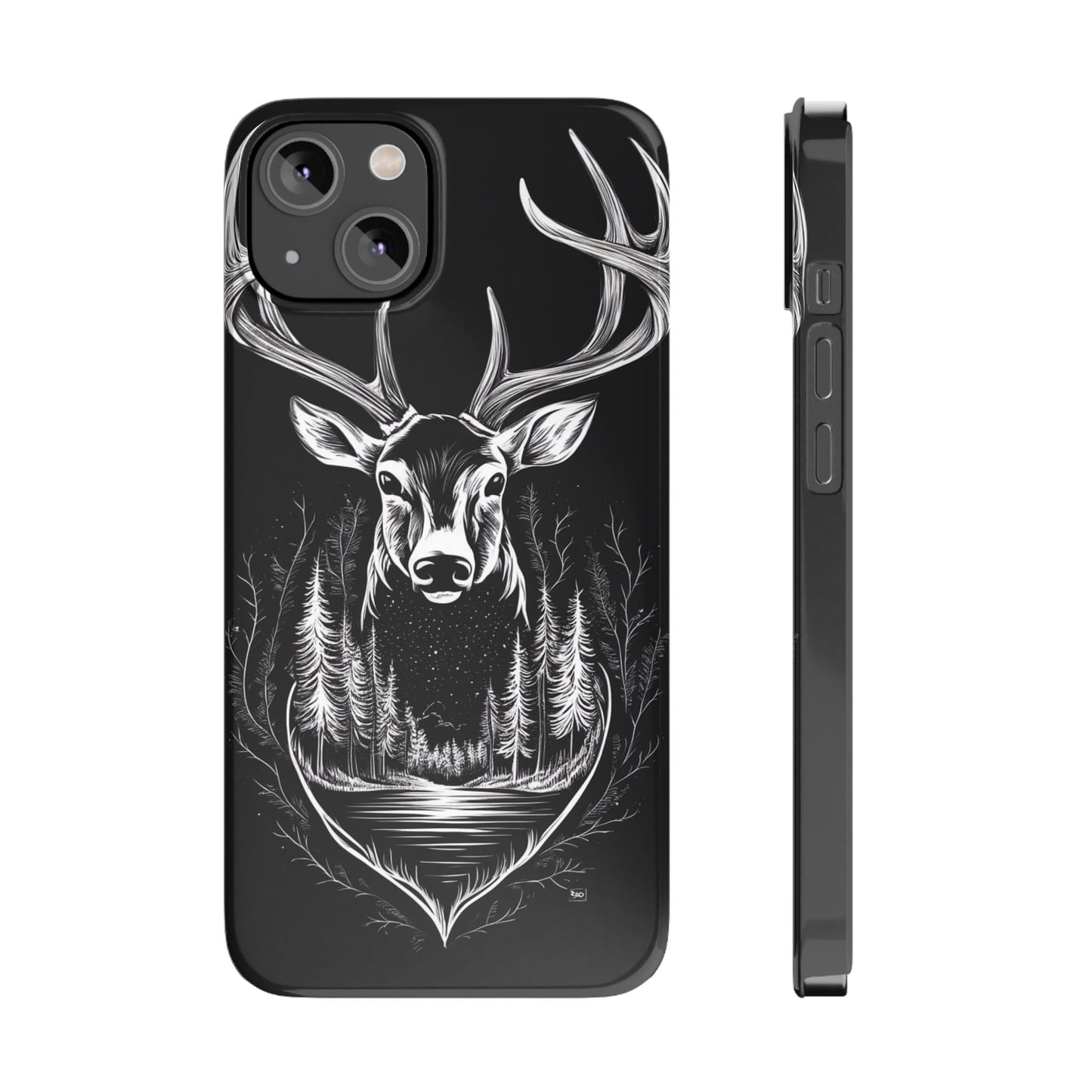 Stylish Slim iPhone Case – AI-Generated Swamp Deer Design, wildlife-themed phone cases for iPhone, wildlife enthusiast phone cases for iPhone