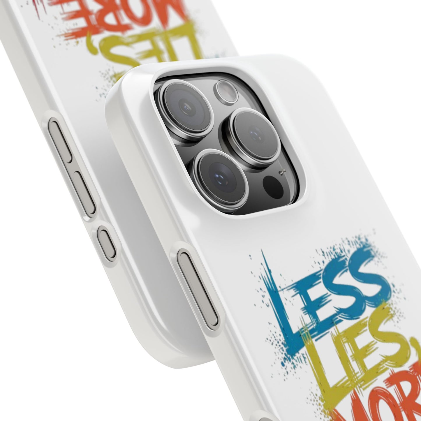 Slim Phone case Less Lies More Truth Typography Phone Case Design, Motivational Typography Phone Slim Cases Design, Slim Phone Case Typography Design