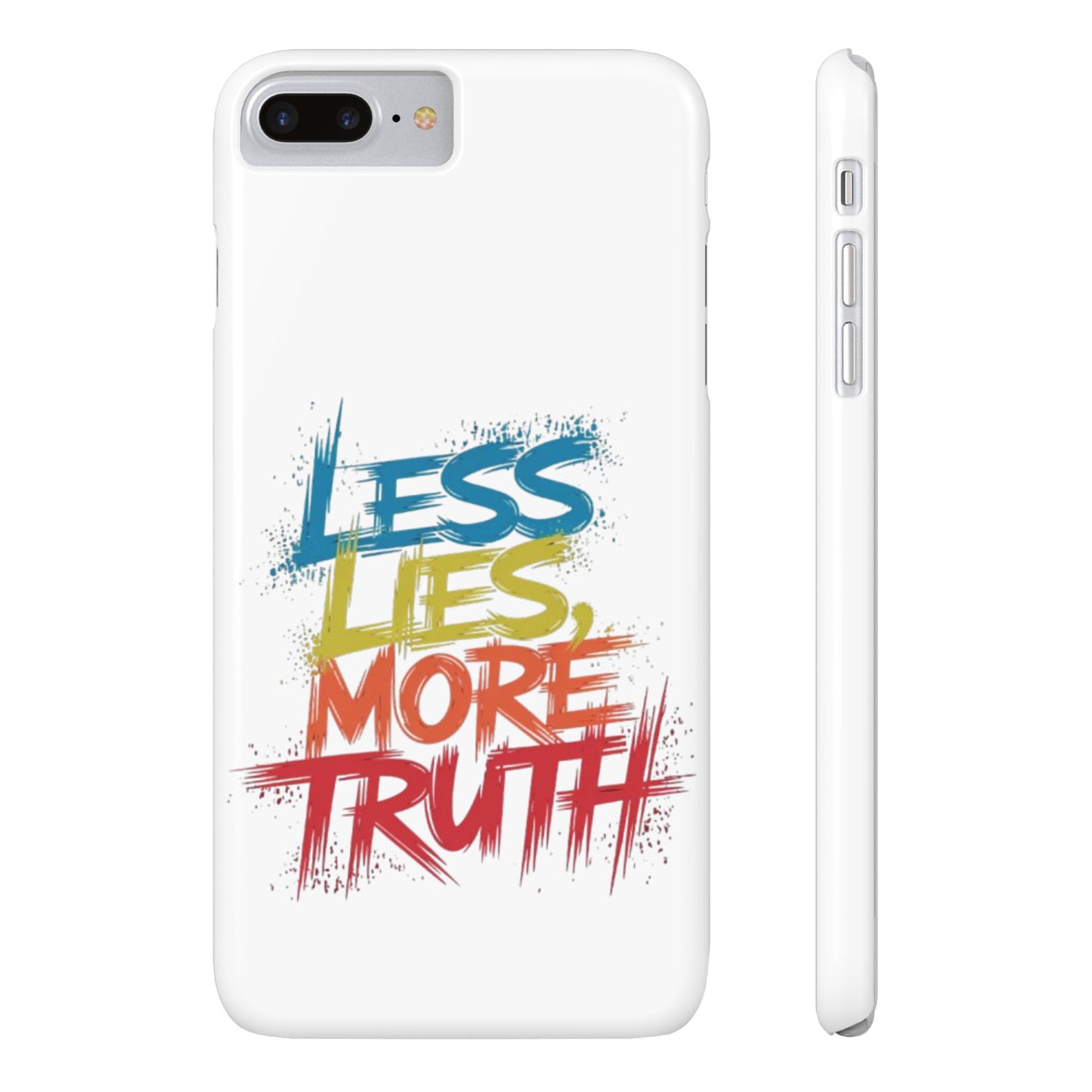 Slim Phone case Less Lies More Truth Typography Phone Case Design, Motivational Typography Phone Slim Cases Design, Slim Phone Case Typography Design