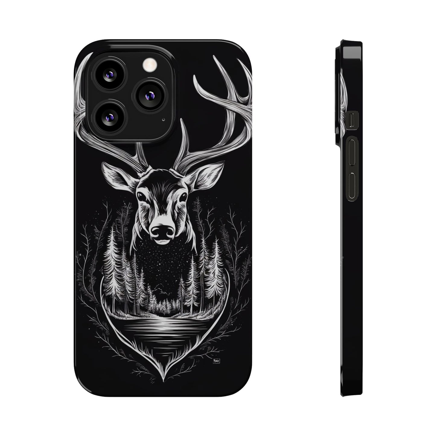 Stylish Slim iPhone Case – AI-Generated Swamp Deer Design, wildlife-themed phone cases for iPhone, wildlife enthusiast phone cases for iPhone