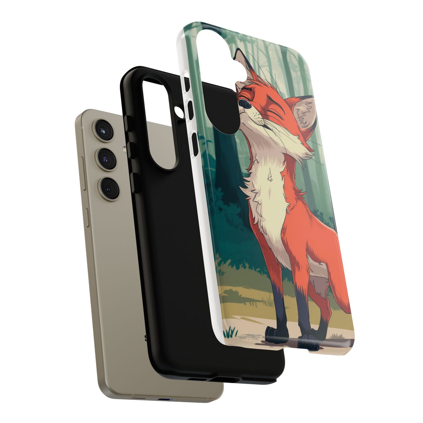 Fox Anime Tough Case – Premium Protection & Stunning Design for iPhone & Samsung, artistic anime fox print design case