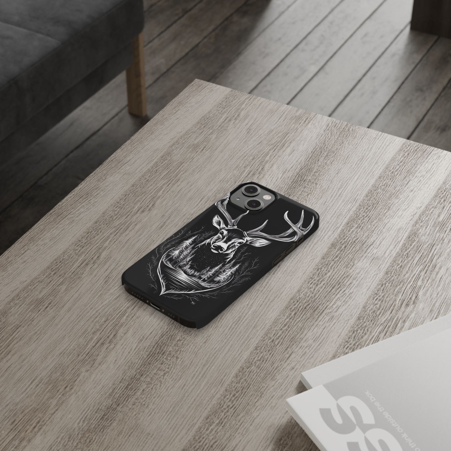 Stylish Slim iPhone Case – AI-Generated Swamp Deer Design, wildlife-themed phone cases for iPhone, wildlife enthusiast phone cases for iPhone