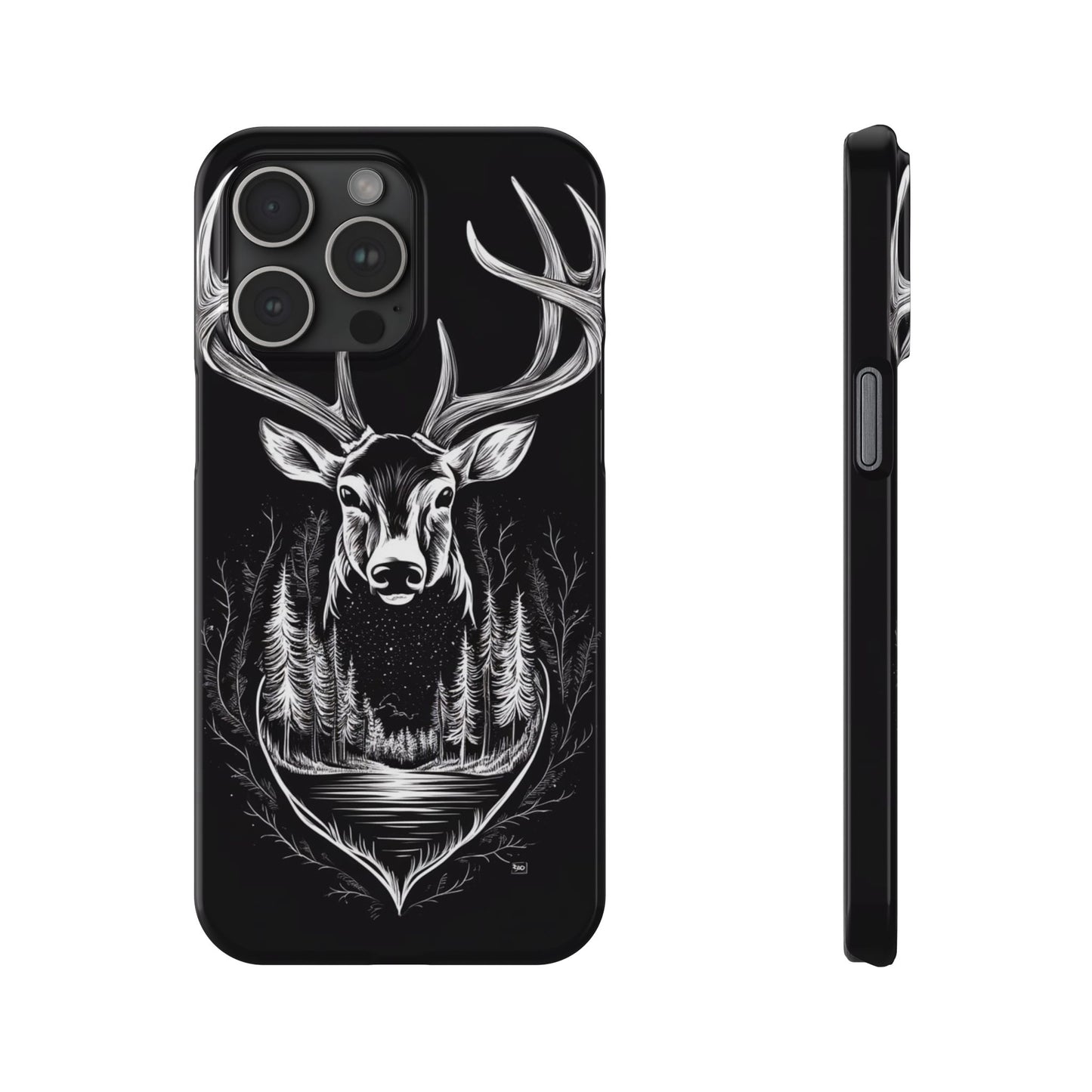 Stylish Slim iPhone Case – AI-Generated Swamp Deer Design, wildlife-themed phone cases for iPhone, wildlife enthusiast phone cases for iPhone