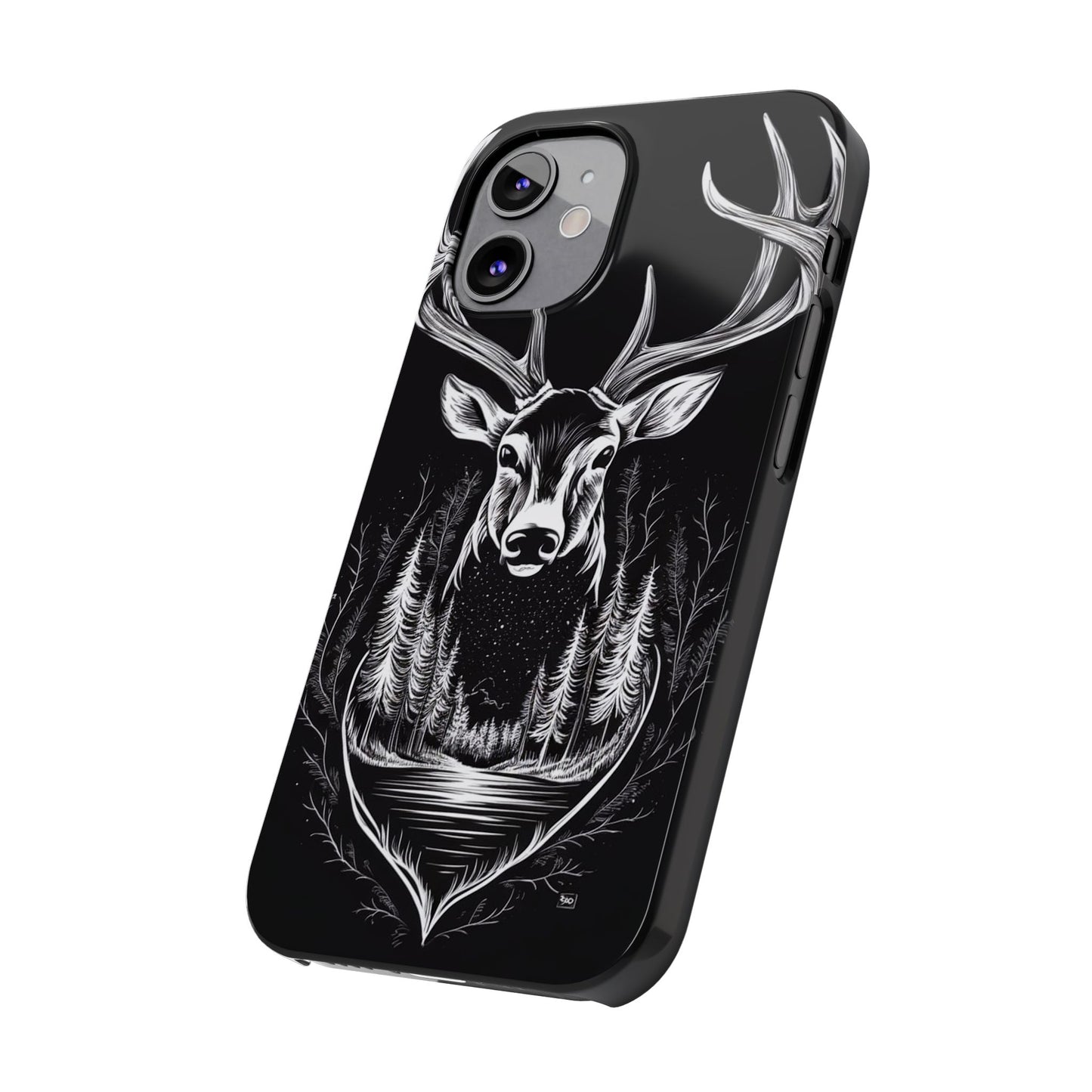 Stylish Slim iPhone Case – AI-Generated Swamp Deer Design, wildlife-themed phone cases for iPhone, wildlife enthusiast phone cases for iPhone