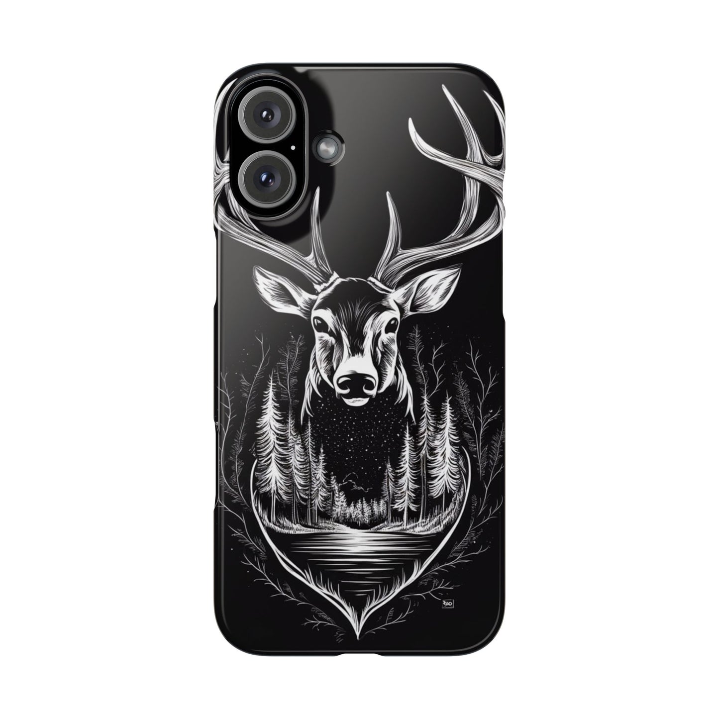 Stylish Slim iPhone Case – AI-Generated Swamp Deer Design, wildlife-themed phone cases for iPhone, wildlife enthusiast phone cases for iPhone