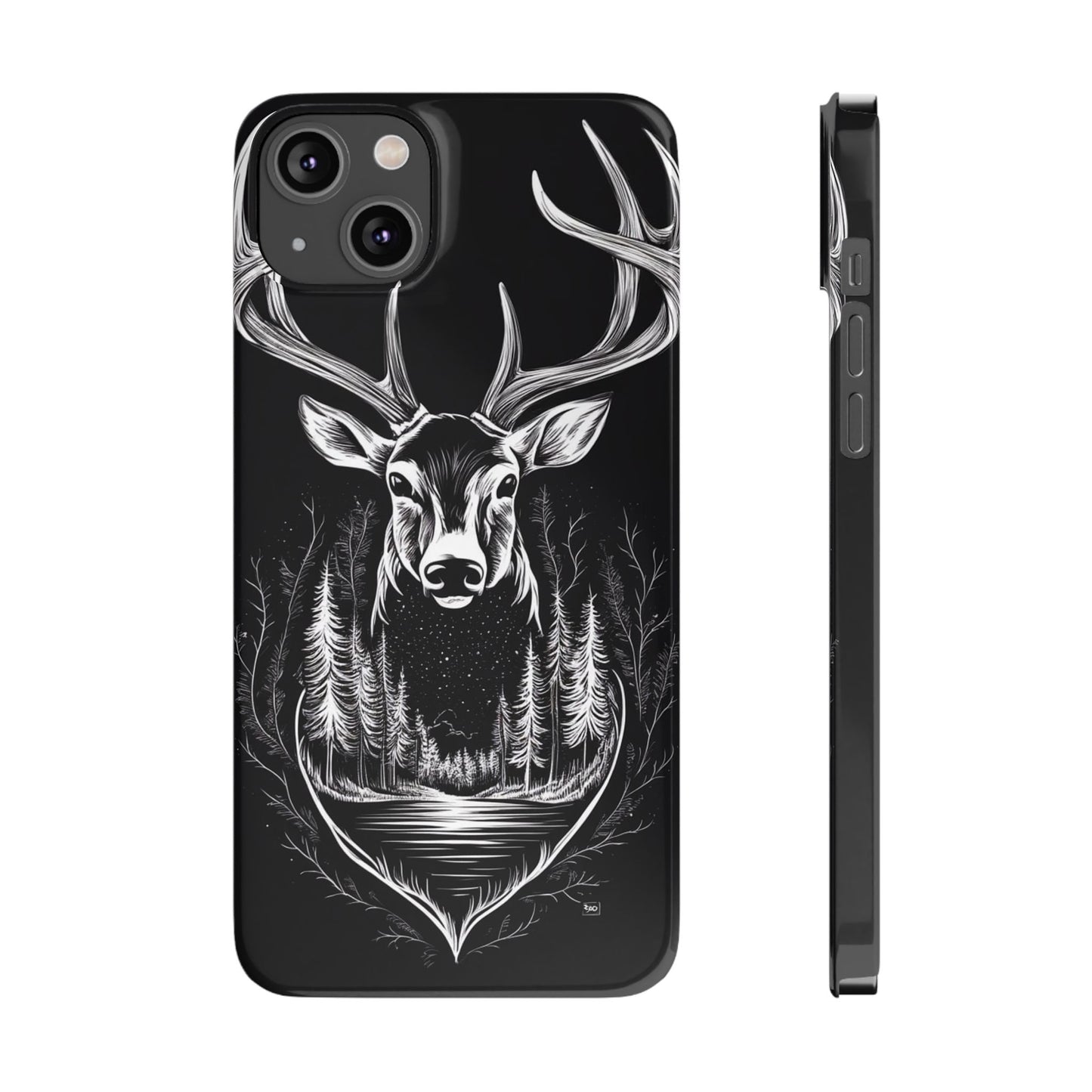 Stylish Slim iPhone Case – AI-Generated Swamp Deer Design, wildlife-themed phone cases for iPhone, wildlife enthusiast phone cases for iPhone