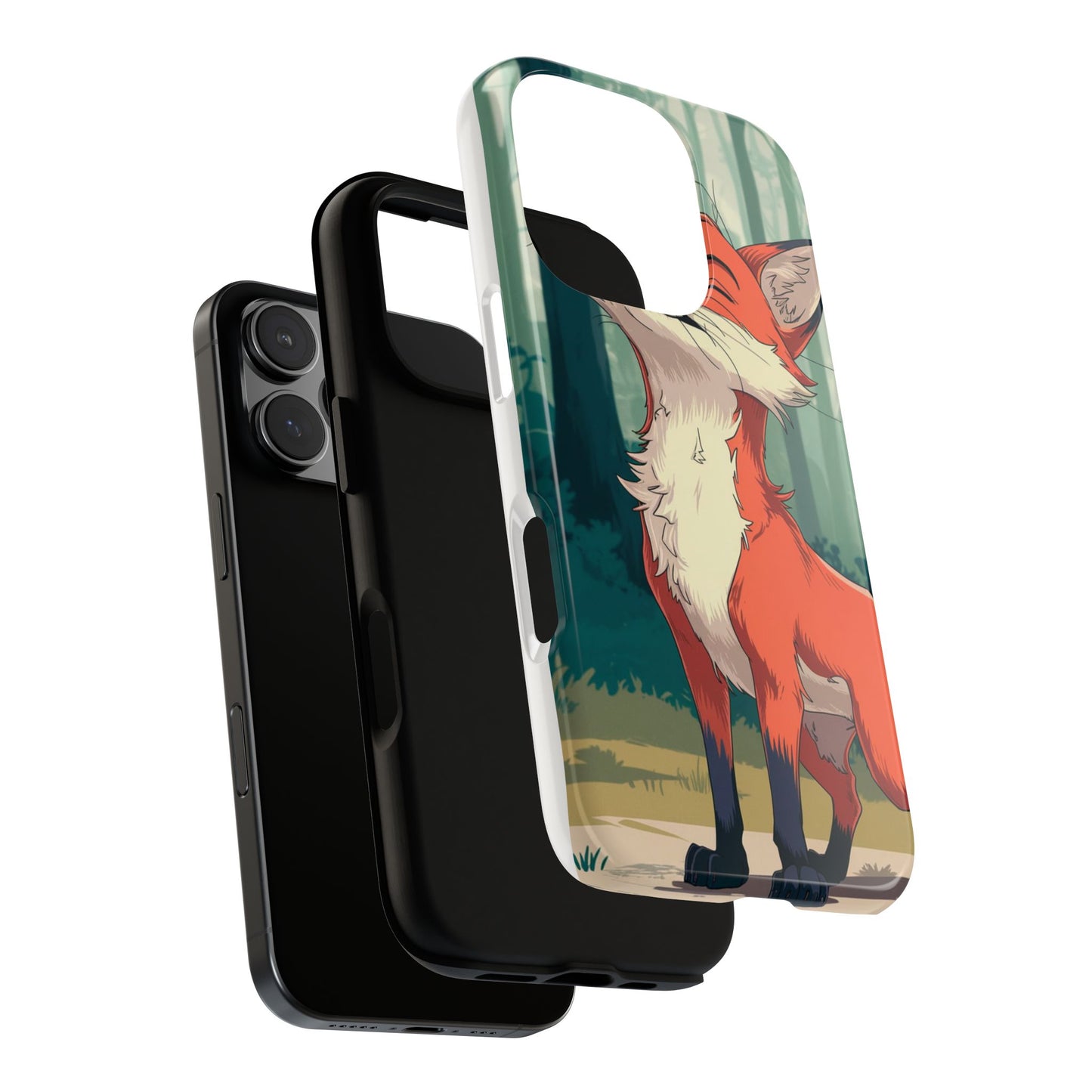 Fox Anime Tough Case – Premium Protection & Stunning Design for iPhone & Samsung, artistic anime fox print design case