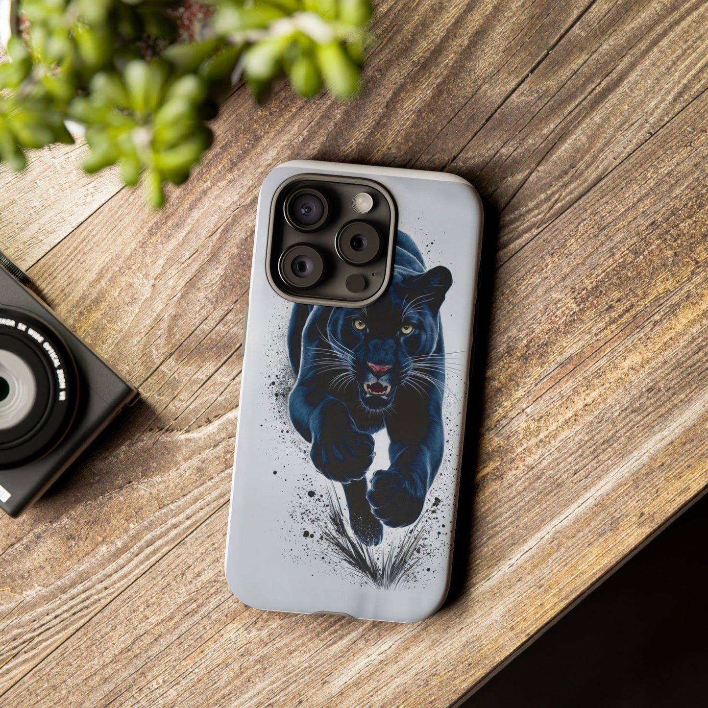 Tough Case for iPhone® – AI Black Panther Design: Bold Protection with Fierce Style, AI Black Panther Design