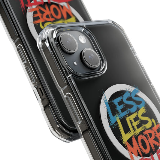 Magnetic Clear Impact Cases Less Lies More Truth Typography Phone Case Design, Motivational Typography Phone Magnetic Clear Impact Cases, Magnetic Clear Impact Cases Typography Design