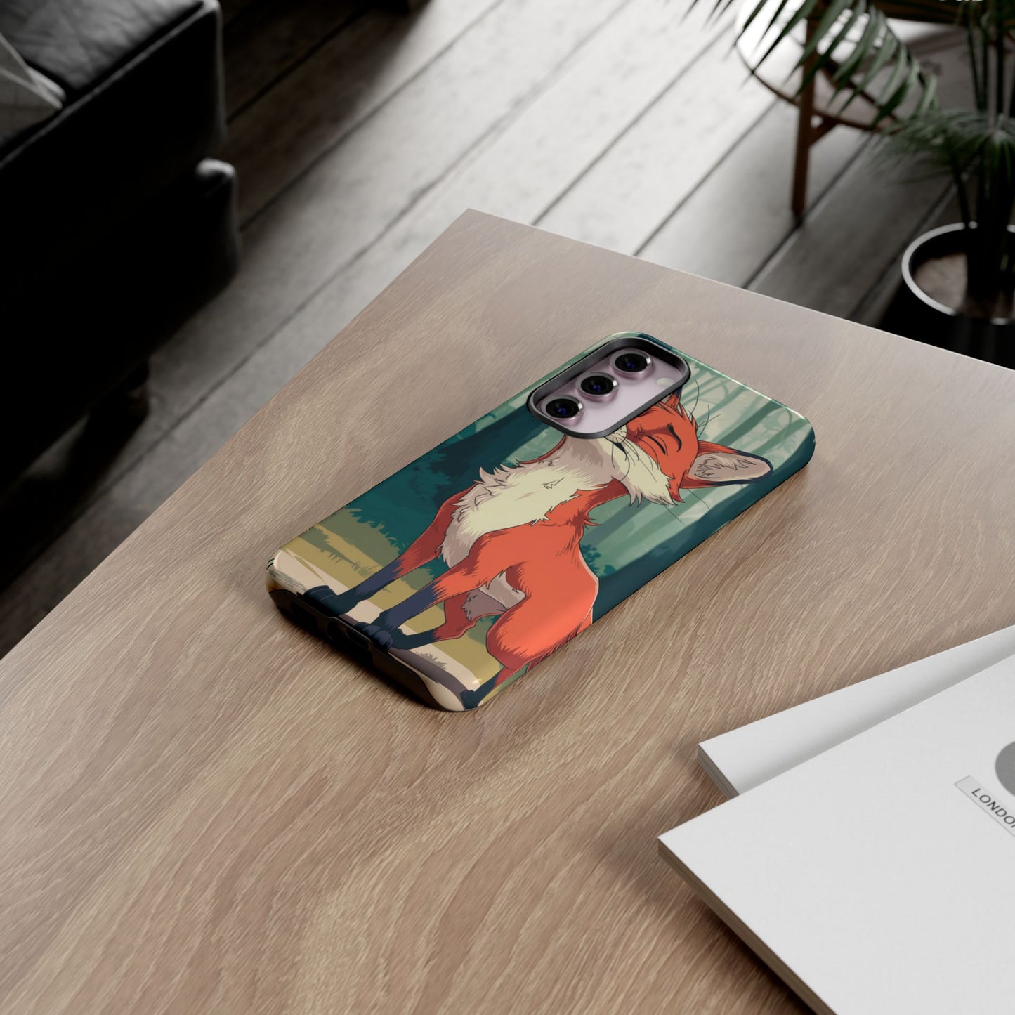Fox Anime Tough Case – Premium Protection & Stunning Design for iPhone & Samsung, artistic anime fox print design case