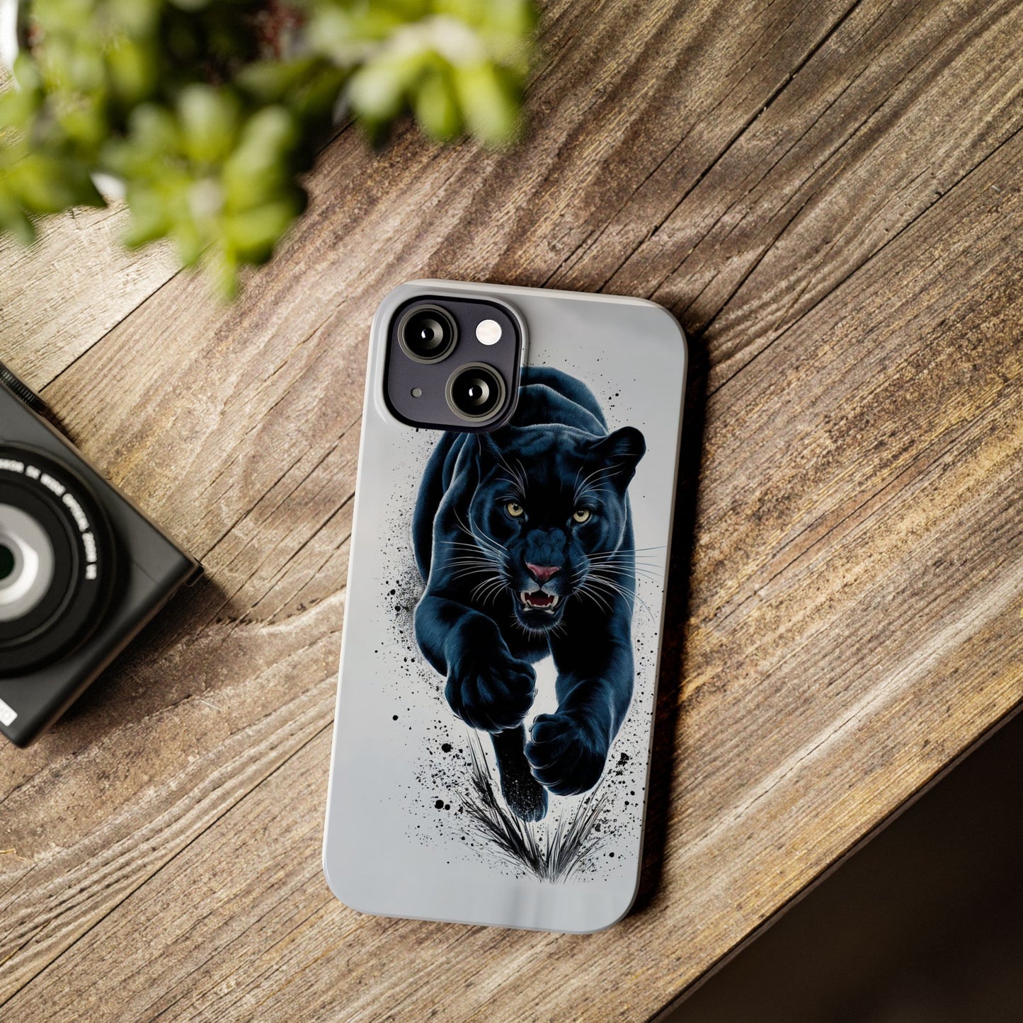 Slim Phone Cases Ai Design, Slim Phone Case for iPhone® – AI Black Panther Design: Sleek Style Meets Everyday Protection, Scratch-Resistant Slim Cases for iPhone