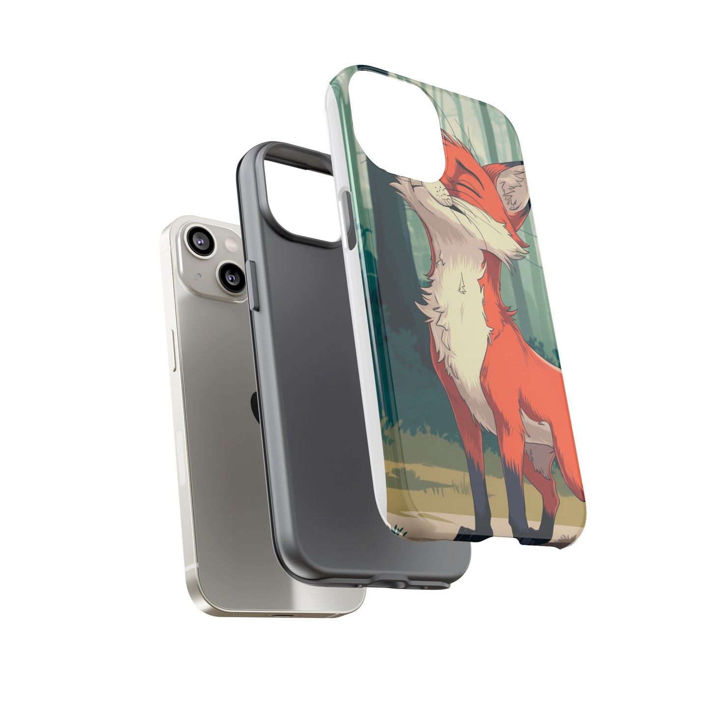 Fox Anime Tough Case – Premium Protection & Stunning Design for iPhone & Samsung, artistic anime fox print design case