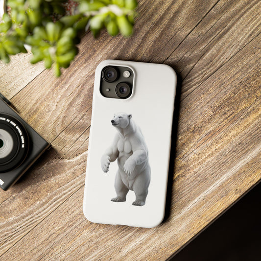 Slim Phone Case for iPhone® – Polar Bear Design | Stylish & Lightweight Protection, Durable and Stylish iPhone Slim Case for Animal Lovers