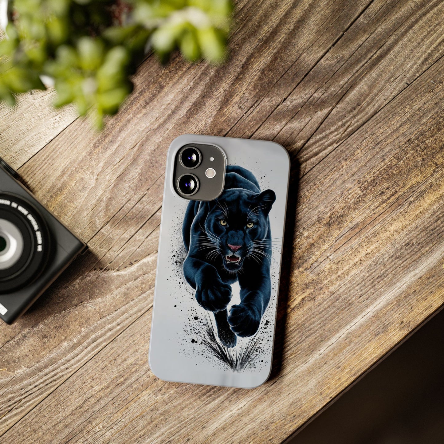Slim Phone Cases Ai Design, Slim Phone Case for iPhone® – AI Black Panther Design: Sleek Style Meets Everyday Protection, Scratch-Resistant Slim Cases for iPhone