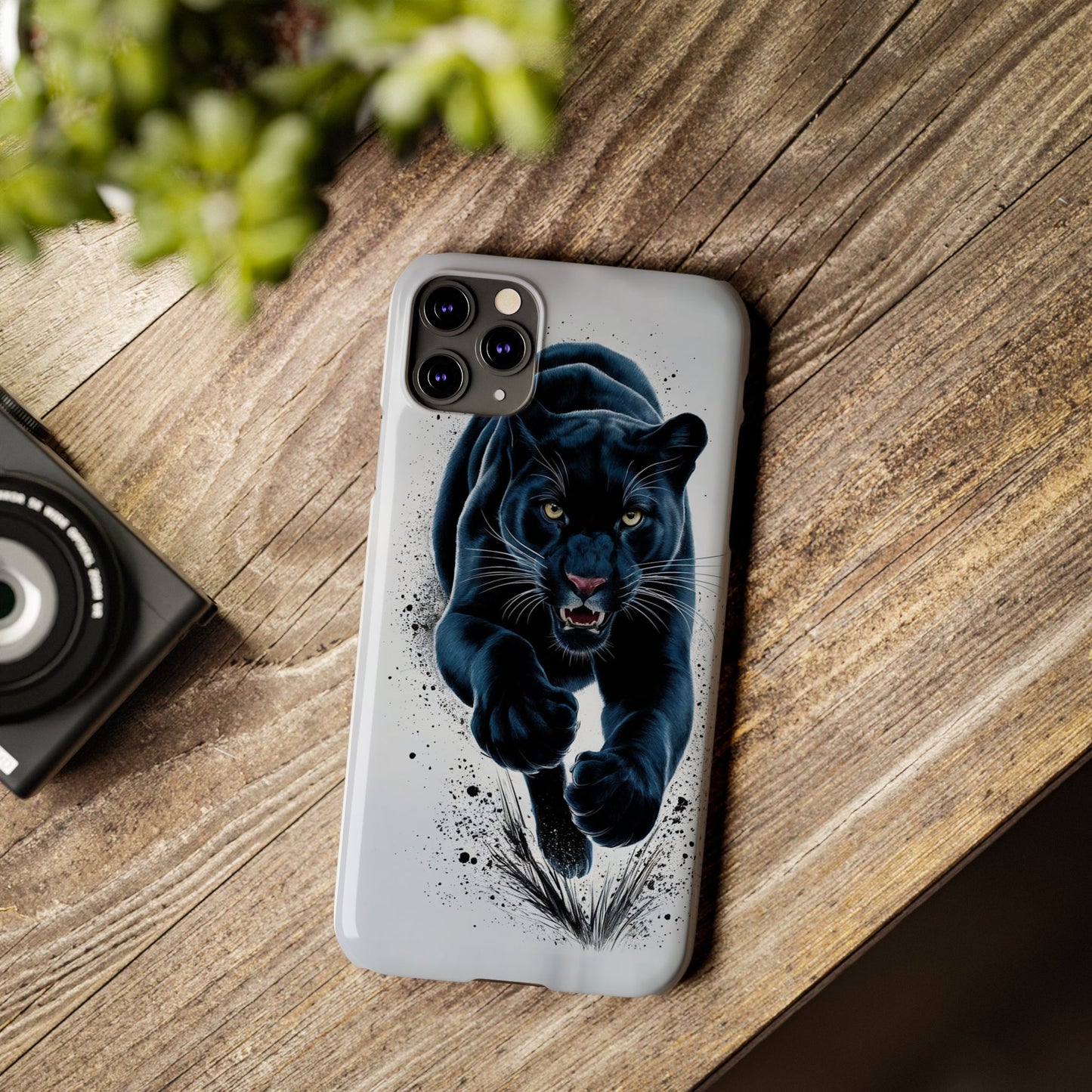 Slim Phone Cases Ai Design, Slim Phone Case for iPhone® – AI Black Panther Design: Sleek Style Meets Everyday Protection, Scratch-Resistant Slim Cases for iPhone