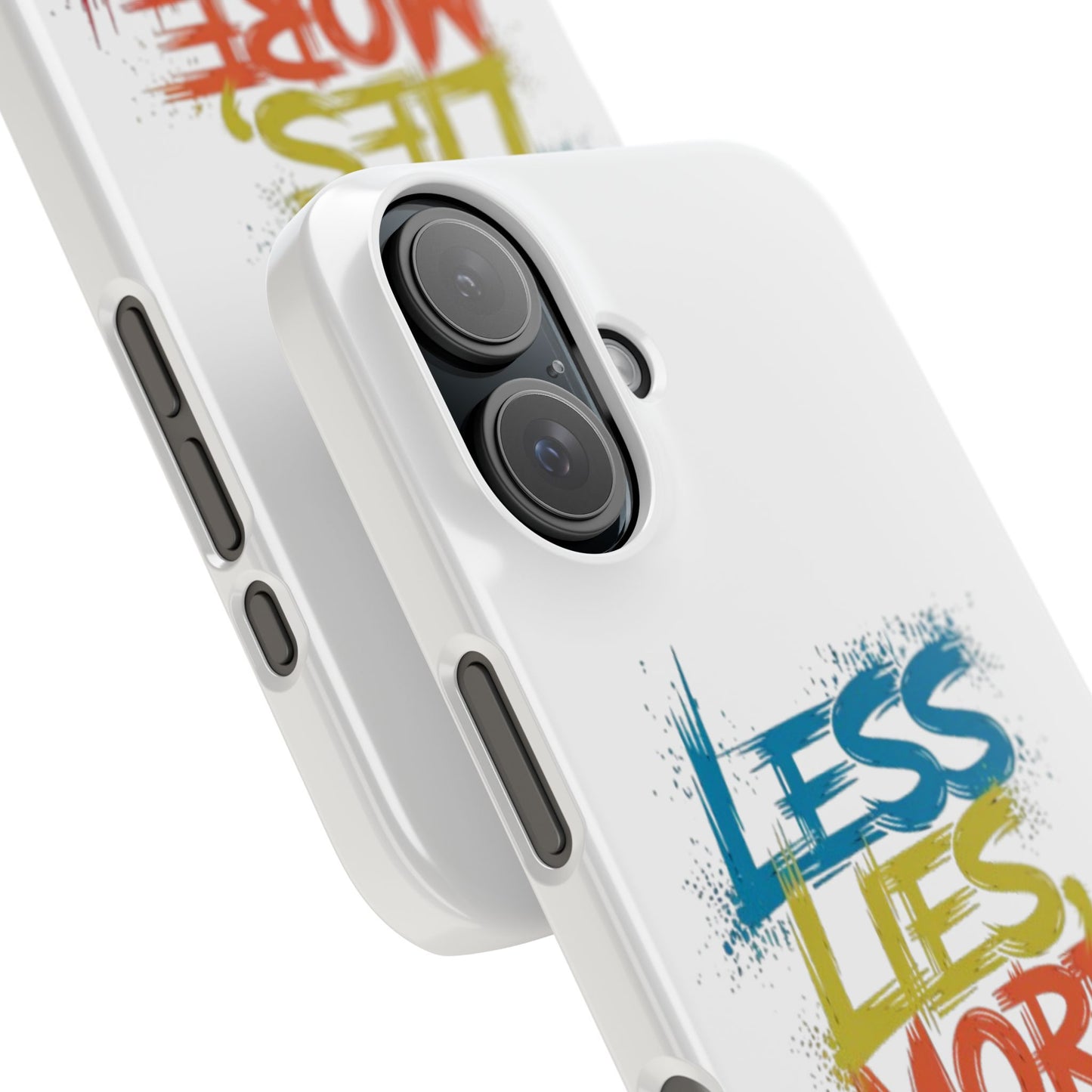 Slim Phone case Less Lies More Truth Typography Phone Case Design, Motivational Typography Phone Slim Cases Design, Slim Phone Case Typography Design