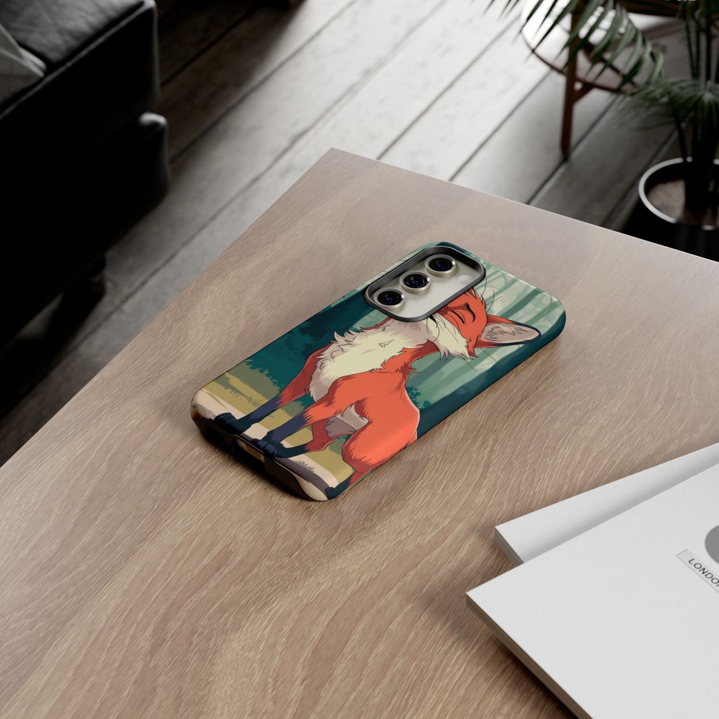 Fox Anime Tough Case – Premium Protection & Stunning Design for iPhone & Samsung, artistic anime fox print design case