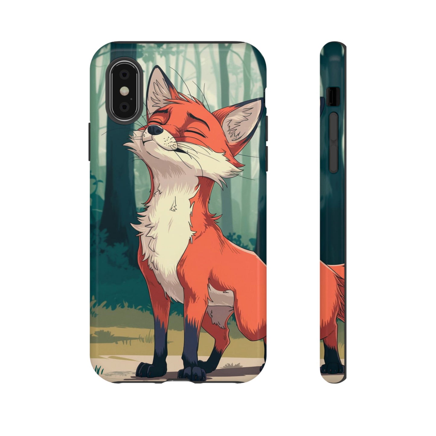 Fox Anime Tough Case – Premium Protection & Stunning Design for iPhone & Samsung, artistic anime fox print design case