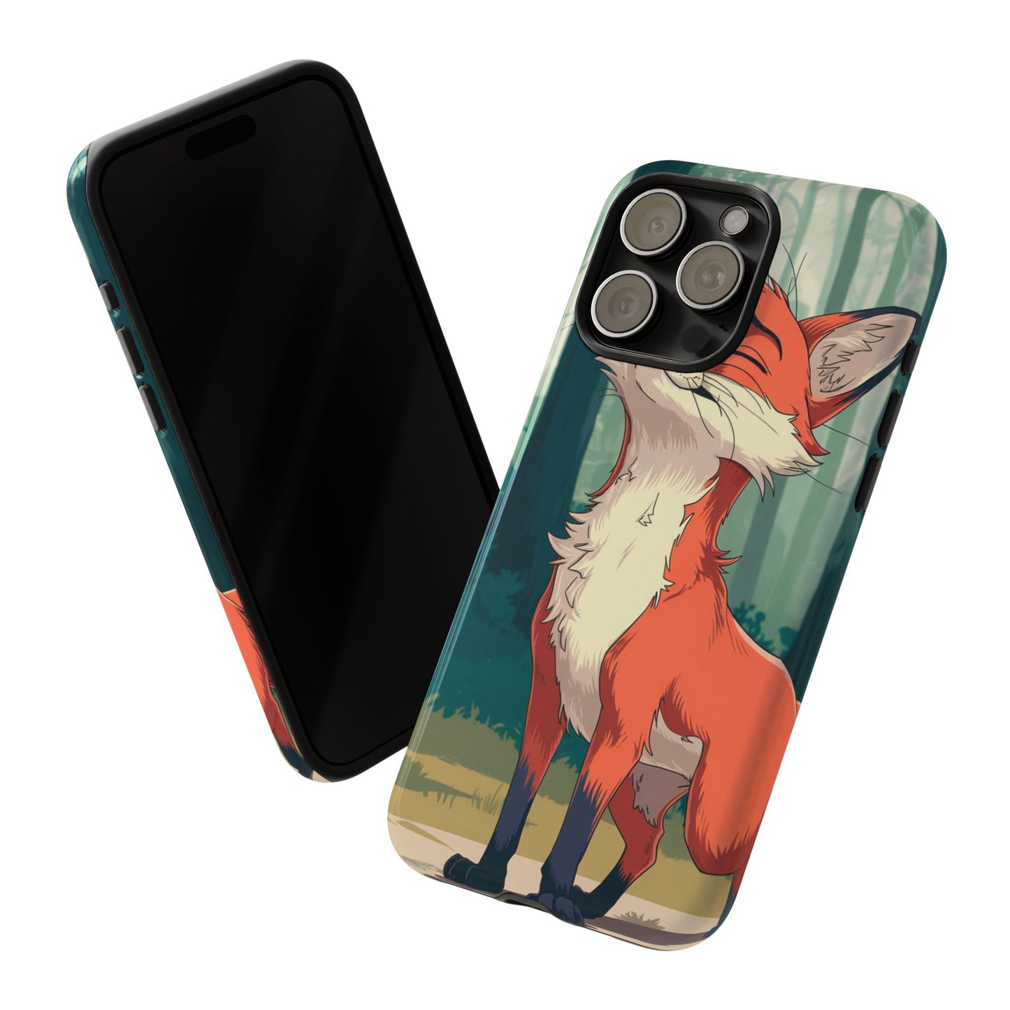 Fox Anime Tough Case – Premium Protection & Stunning Design for iPhone & Samsung, artistic anime fox print design case