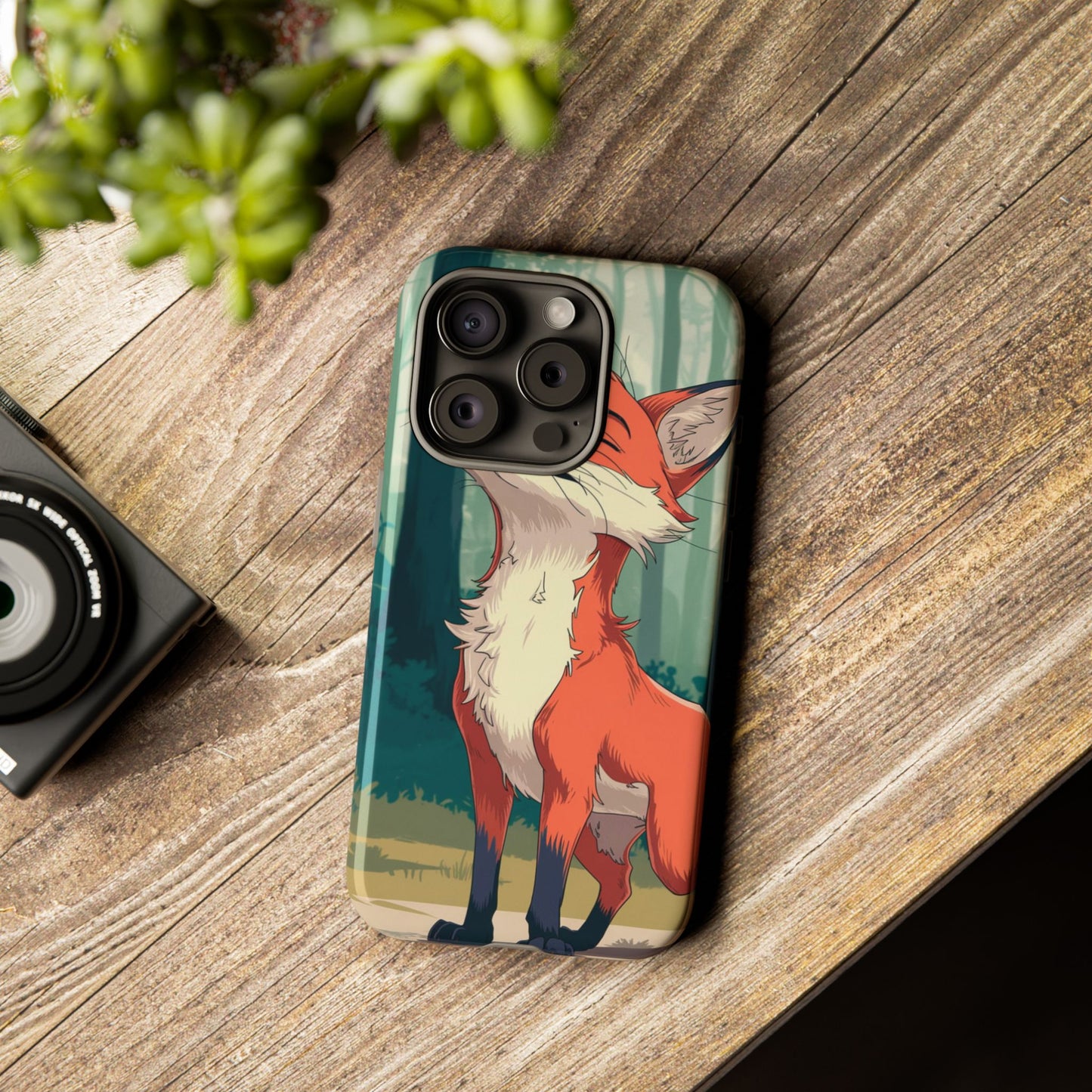 Fox Anime Tough Case – Premium Protection & Stunning Design for iPhone & Samsung, artistic anime fox print design case