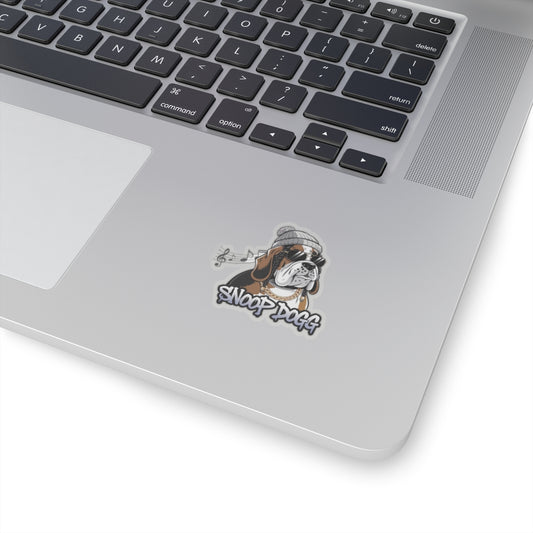 Dog Typography Kiss-Cut Stickers- Funny Dog Ai Image Generated Kiss-Cut Stickers Design- Snoop Dog Typography Sticker Design- Best Custom Typography Design Sticker