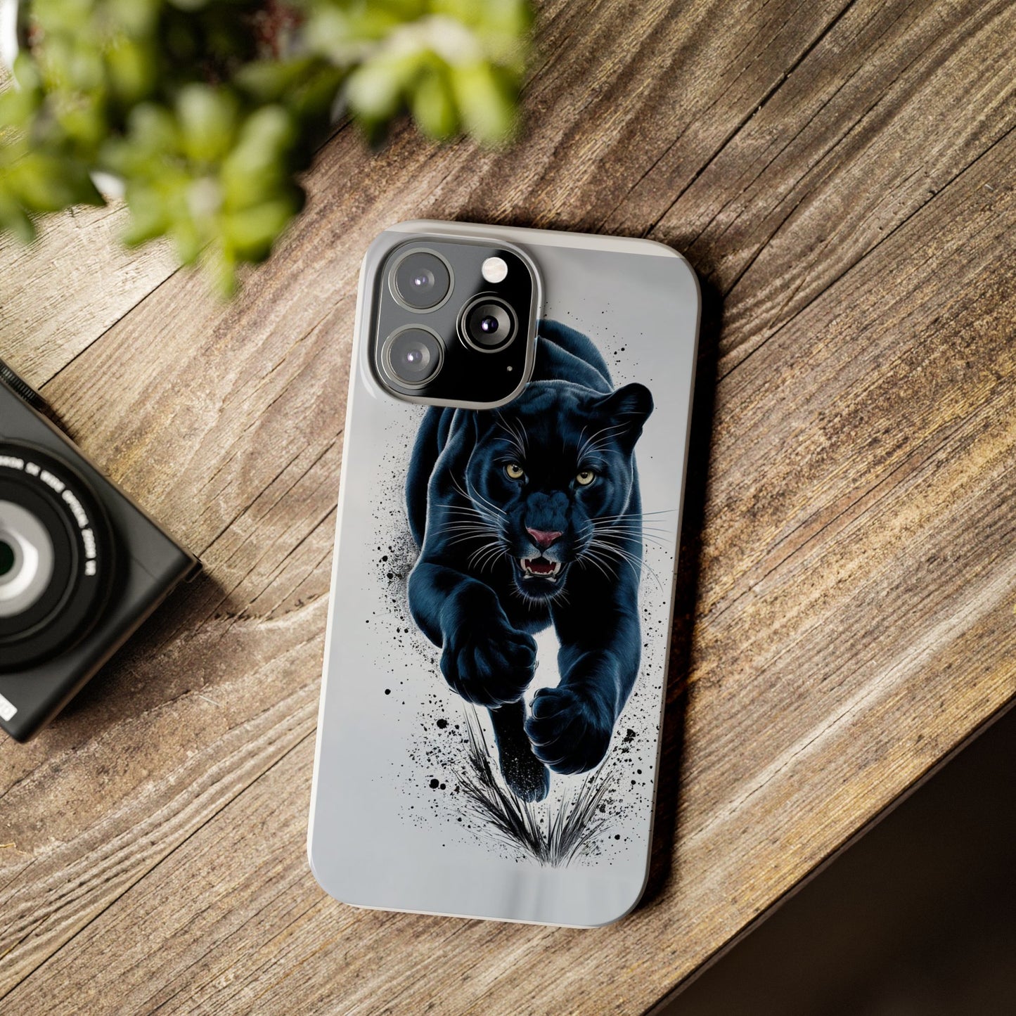 Slim Phone Cases Ai Design, Slim Phone Case for iPhone® – AI Black Panther Design: Sleek Style Meets Everyday Protection, Scratch-Resistant Slim Cases for iPhone