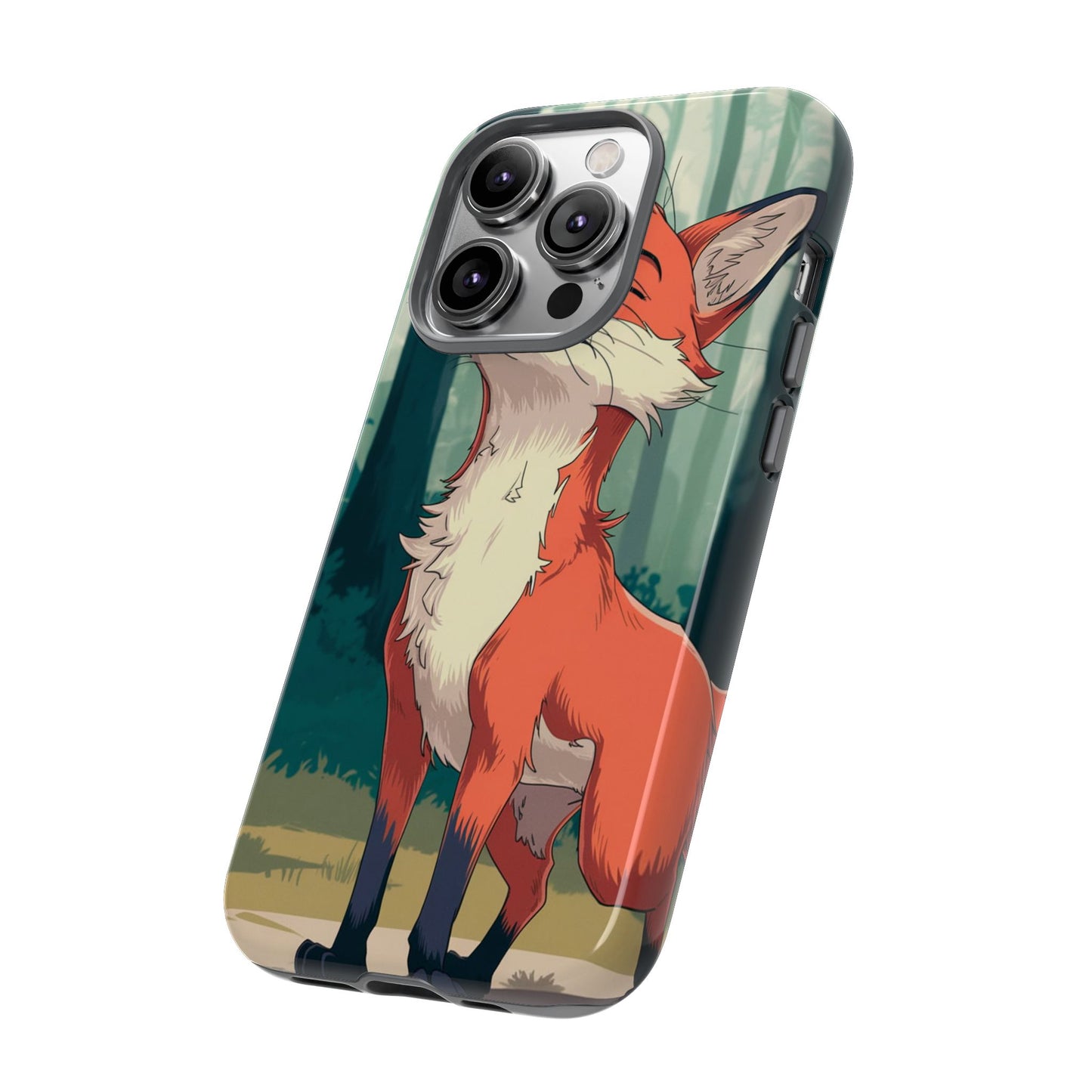 Fox Anime Tough Case – Premium Protection & Stunning Design for iPhone & Samsung, artistic anime fox print design case