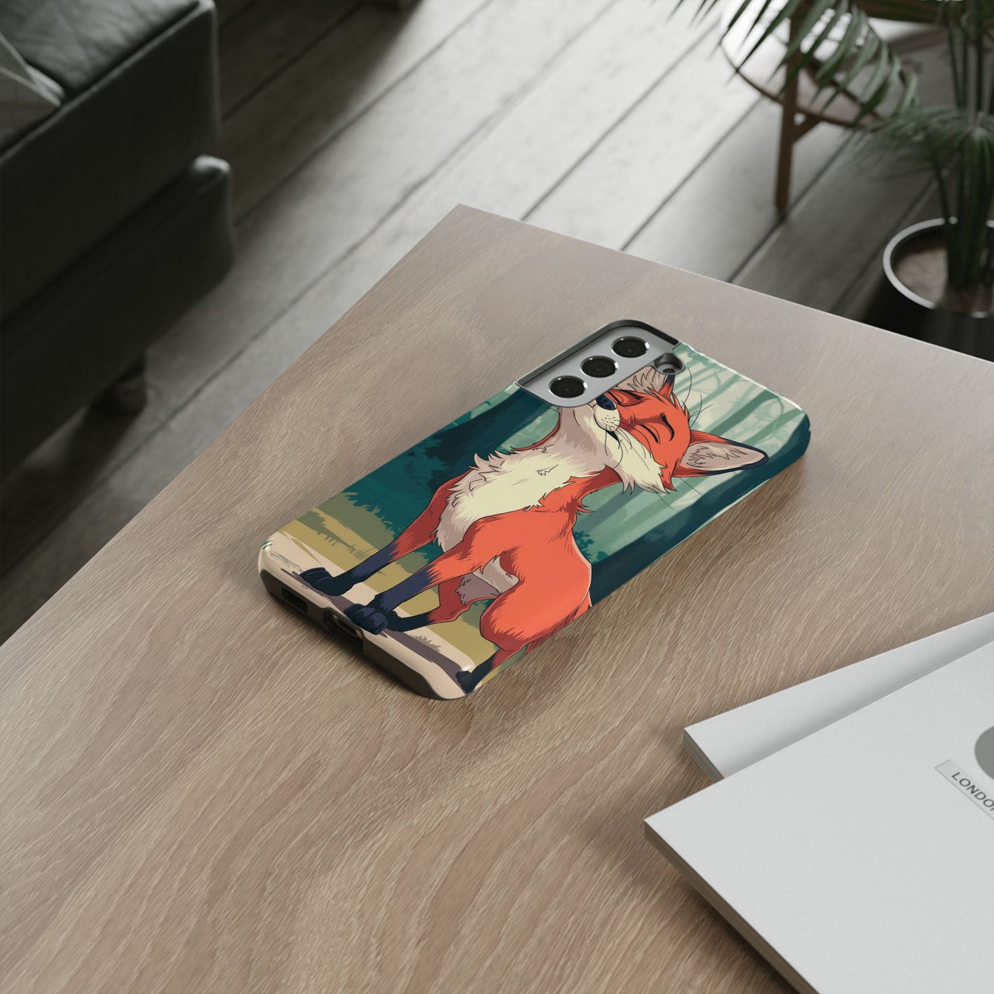 Fox Anime Tough Case – Premium Protection & Stunning Design for iPhone & Samsung, artistic anime fox print design case