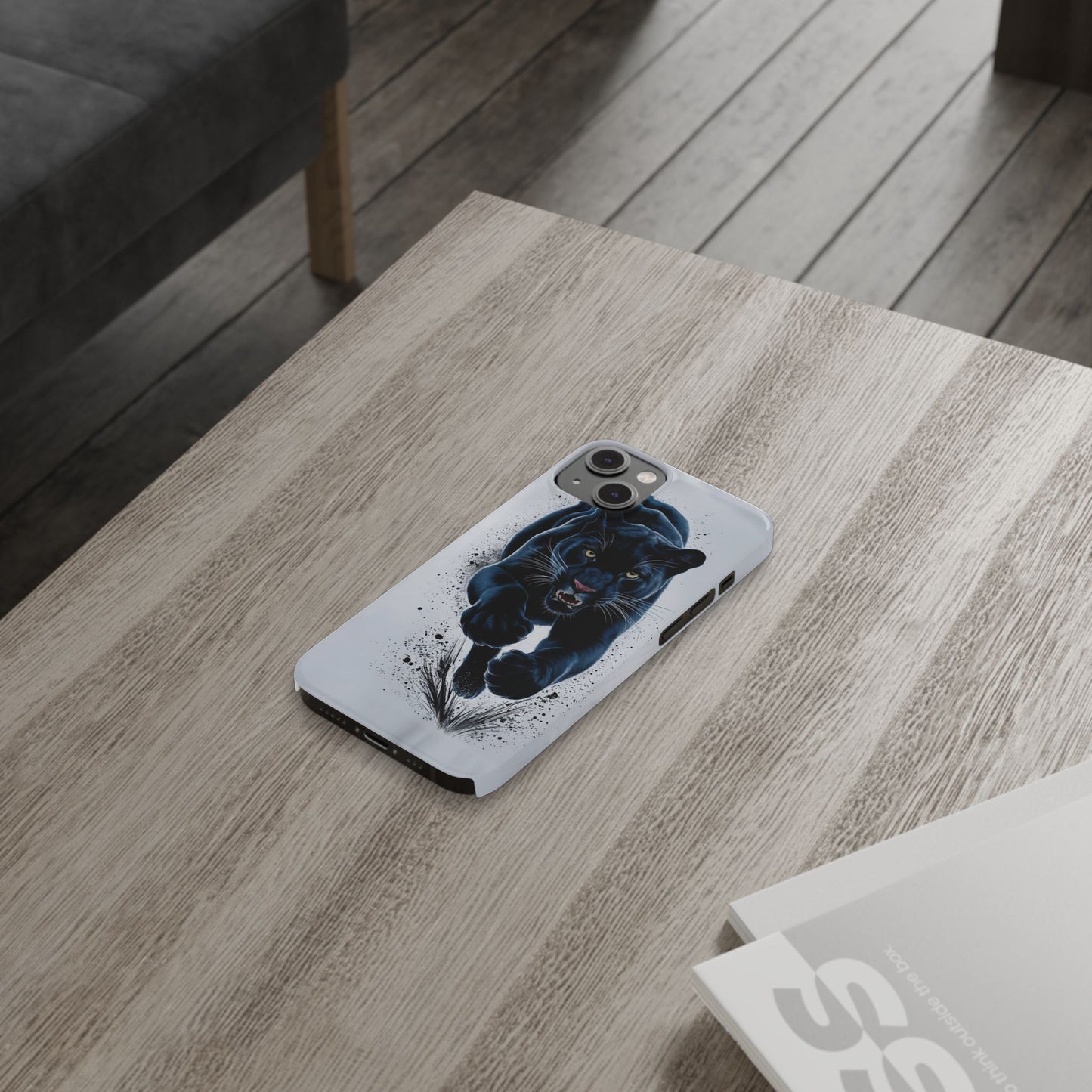 Slim Phone Cases Ai Design, Slim Phone Case for iPhone® – AI Black Panther Design: Sleek Style Meets Everyday Protection, Scratch-Resistant Slim Cases for iPhone