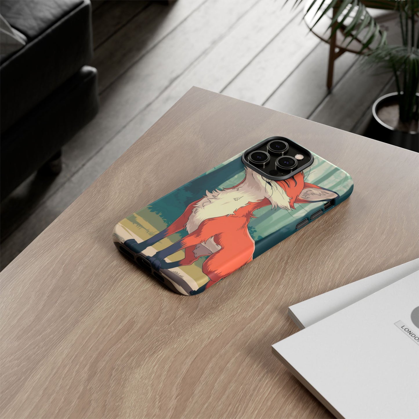 Fox Anime Tough Case – Premium Protection & Stunning Design for iPhone & Samsung, artistic anime fox print design case