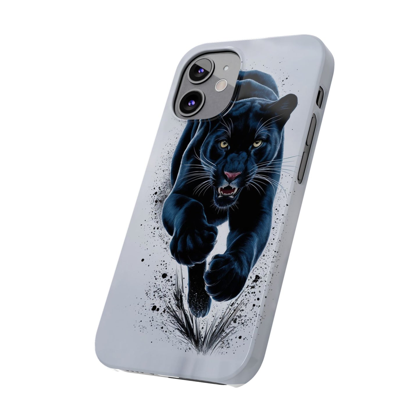 Slim Phone Cases Ai Design, Slim Phone Case for iPhone® – AI Black Panther Design: Sleek Style Meets Everyday Protection, Scratch-Resistant Slim Cases for iPhone